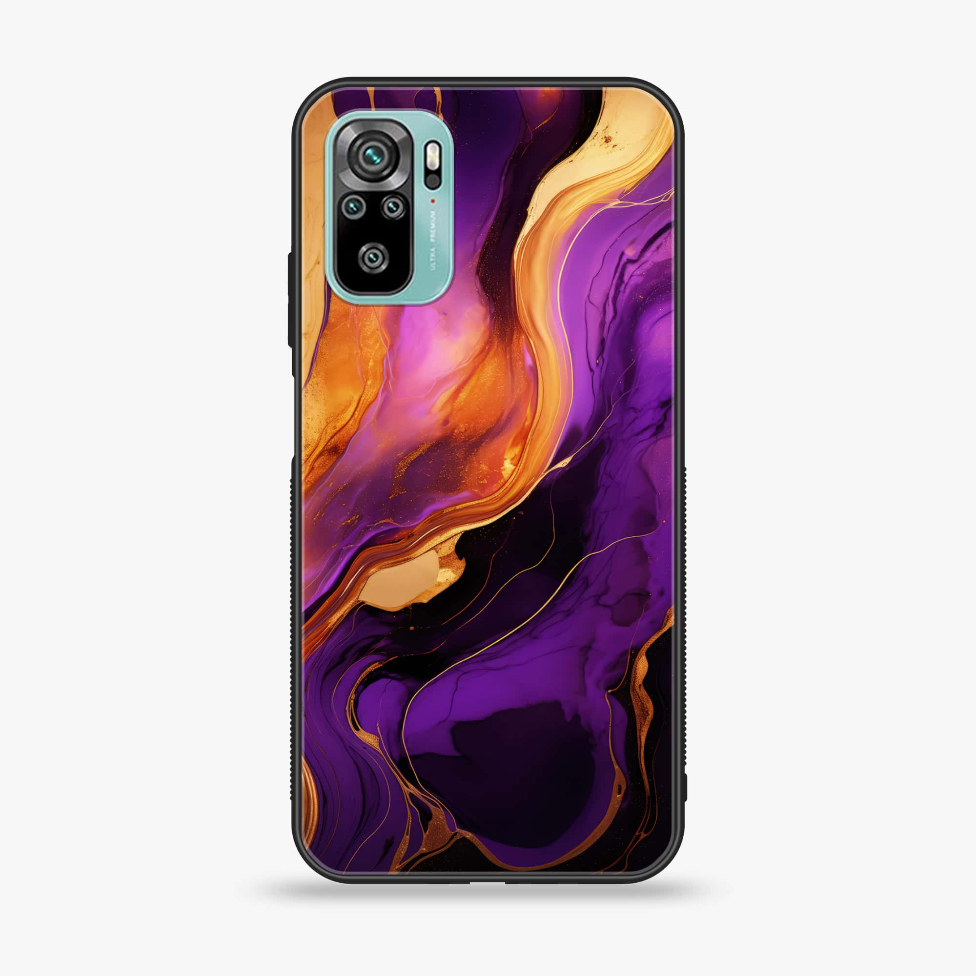 Xiaomi Redmi Note 10 - Liquid Marble 2.0 Series - Premium Printed Glass soft Bumper shock Proof Case