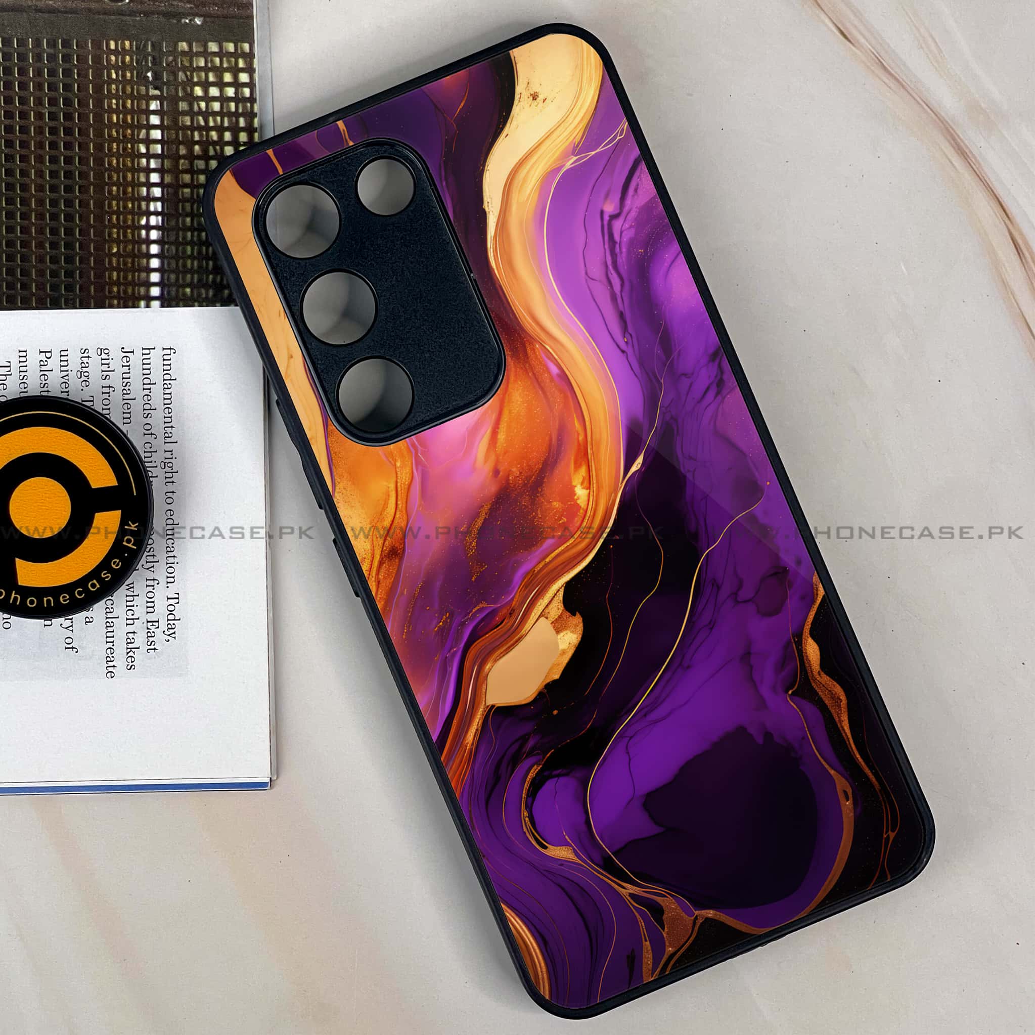 Vivo Y200e - Liquid Marble 2.0 Series - Premium Metal Printed soft Bumper shock Proof Case