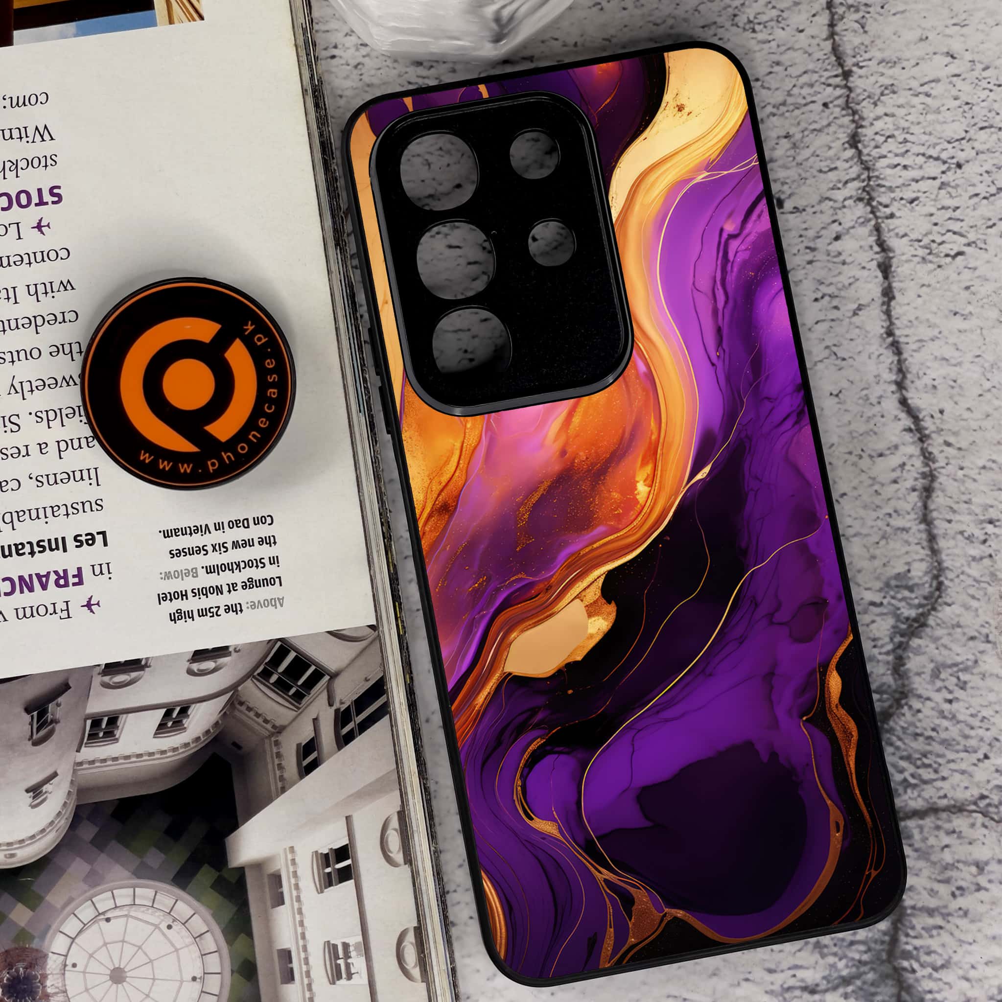 Vivo Y29 4G - Liquid Marble 2.0 Series - Premium Metal Printed soft Bumper Shock Proof Case