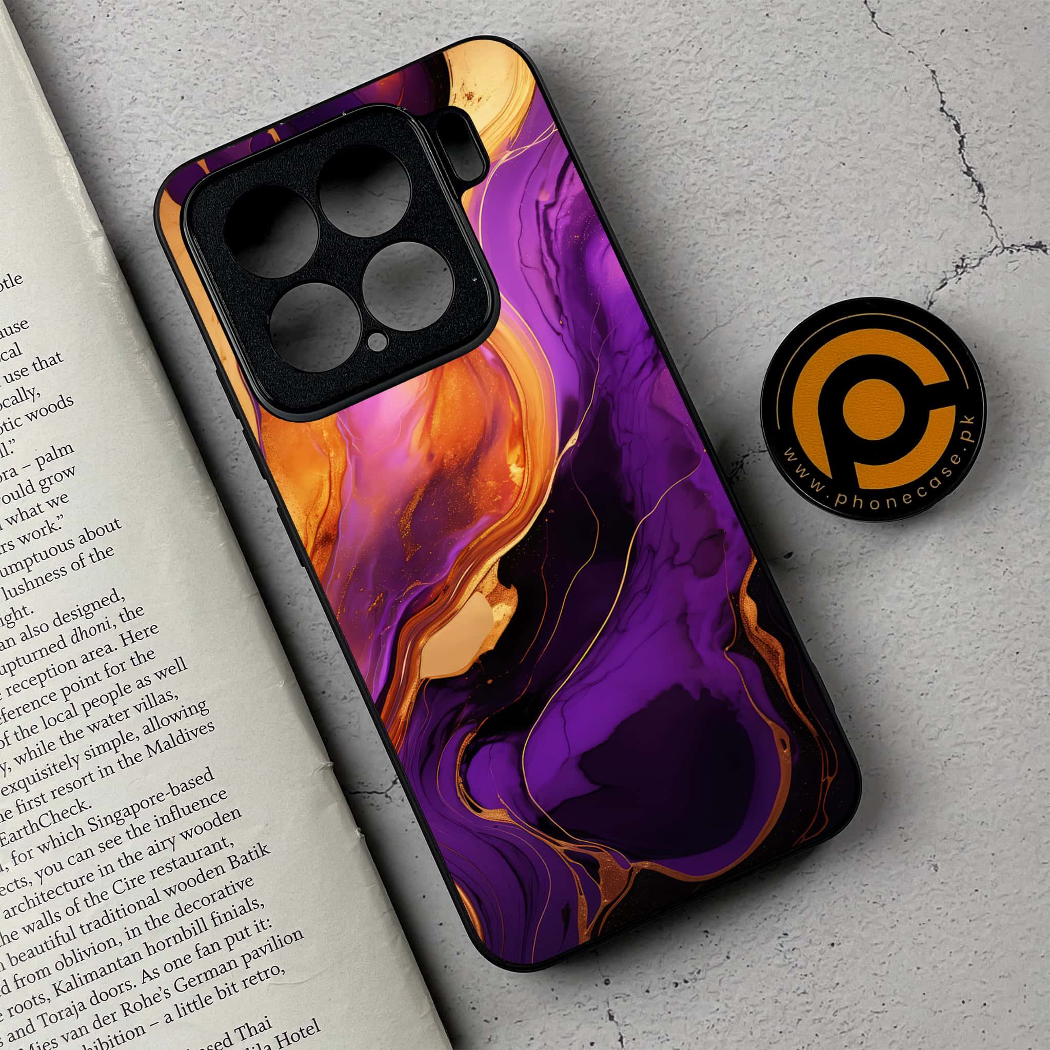 Xiaomi 15 - Liquid Marble 2.0 Series - Premium Metal Printed soft Bumper shock Proof Case