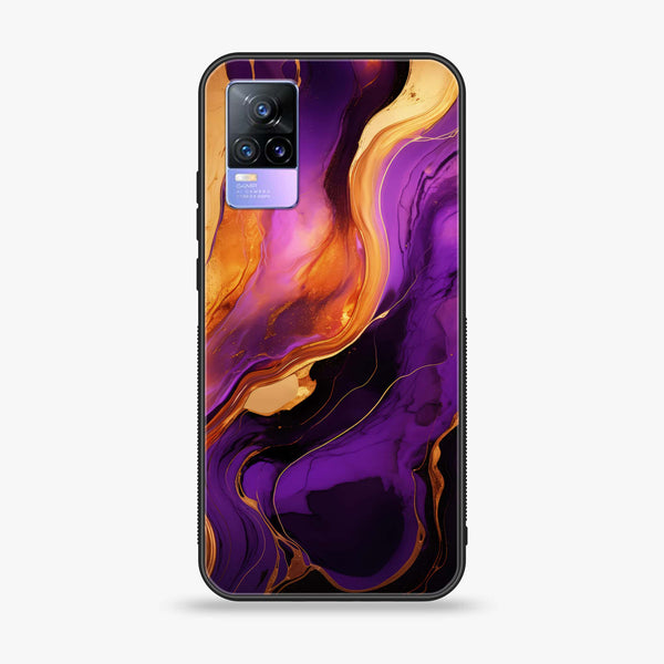 Vivo V21e/ Y73 - Liquid Marble 2.0 Design 5 - Premium Printed Glass soft Bumper shock Proof Case CS-15856