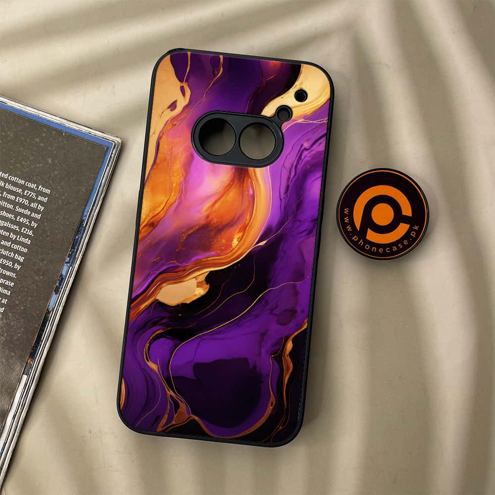 Nothing Phone (2a) - Liquid Marble 2.0 Series - Premium Metal Printed soft Bumper Shock Proof Case