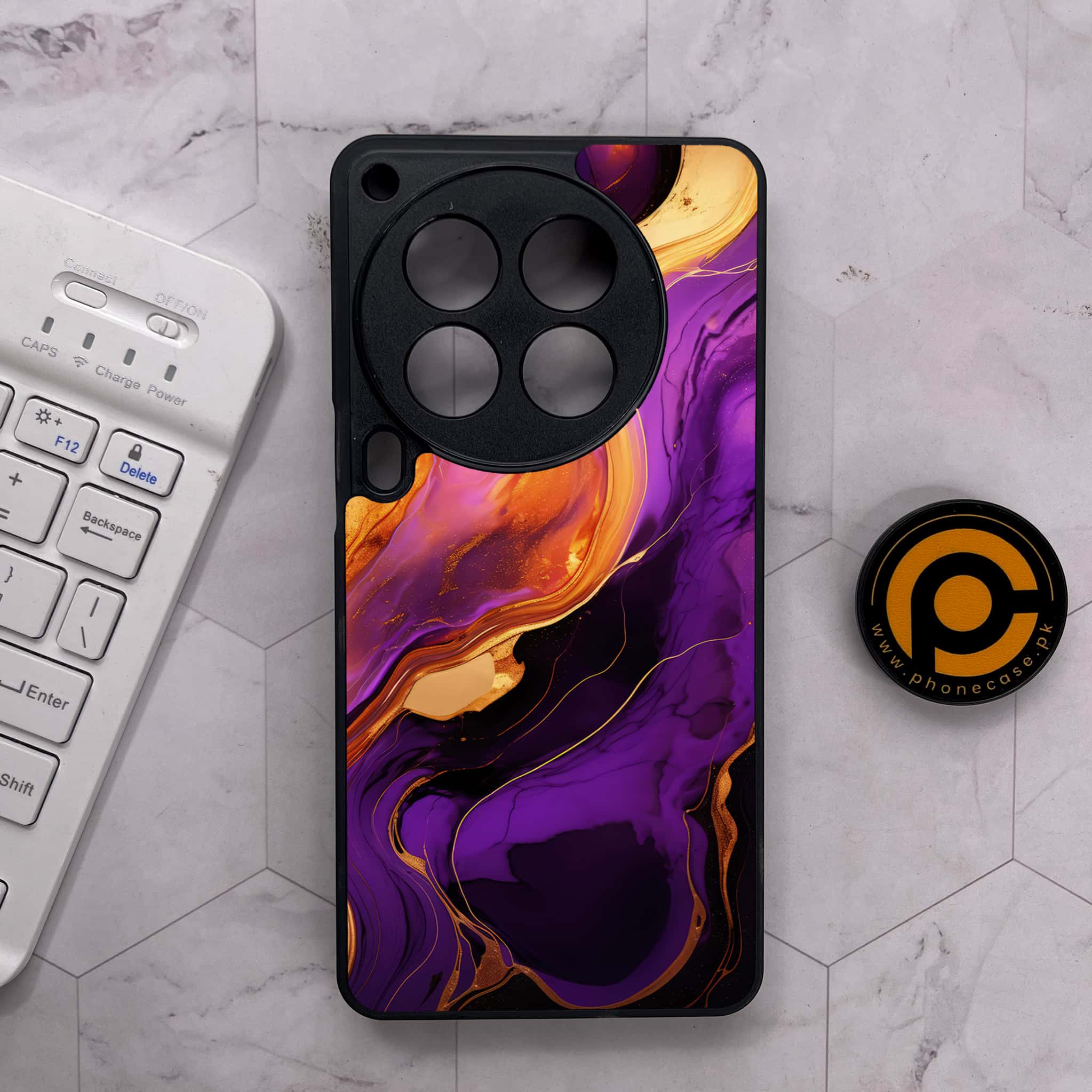 Tecno Camon 30 Premier - Liquid Marble 2.0 Series - Premium Metal Printed soft Bumper shock Proof Case