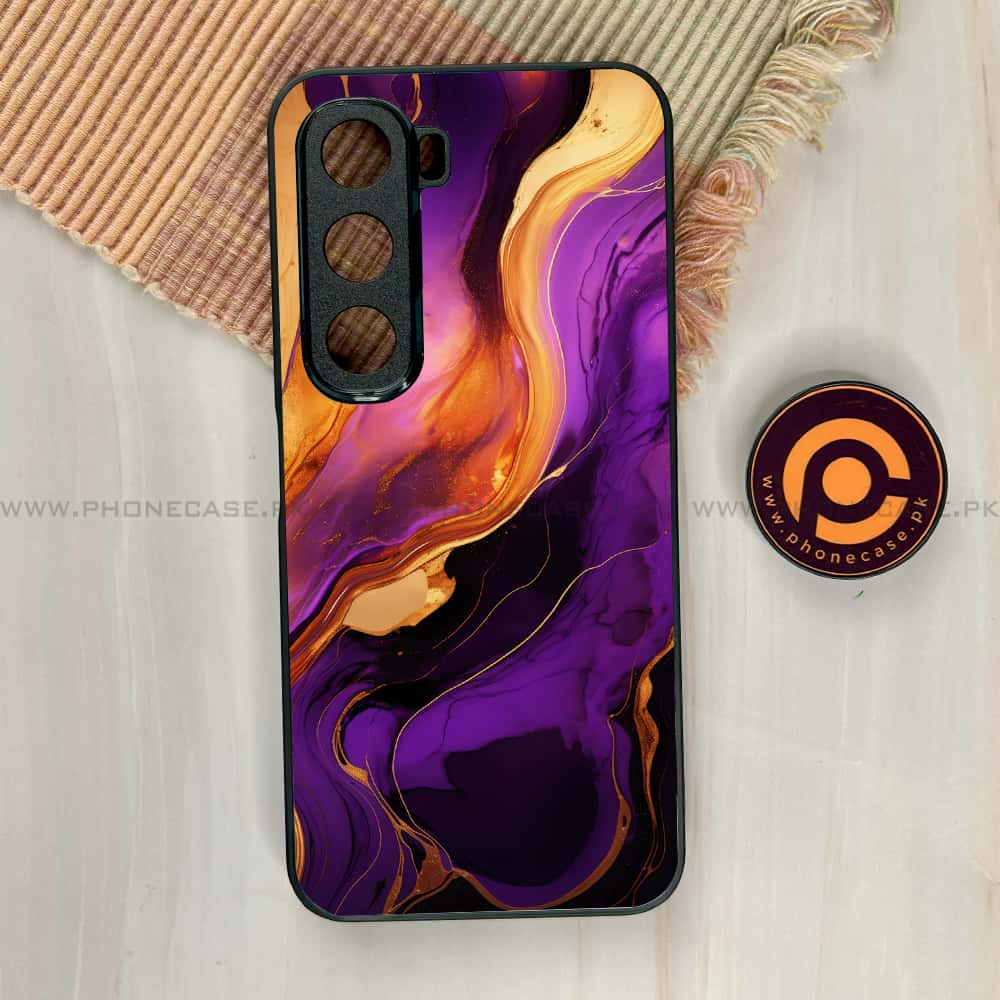 Infinix Hot 60i - Liquid Marble 2.0 Series - Premium Metal Printed soft Bumper shock Proof Case