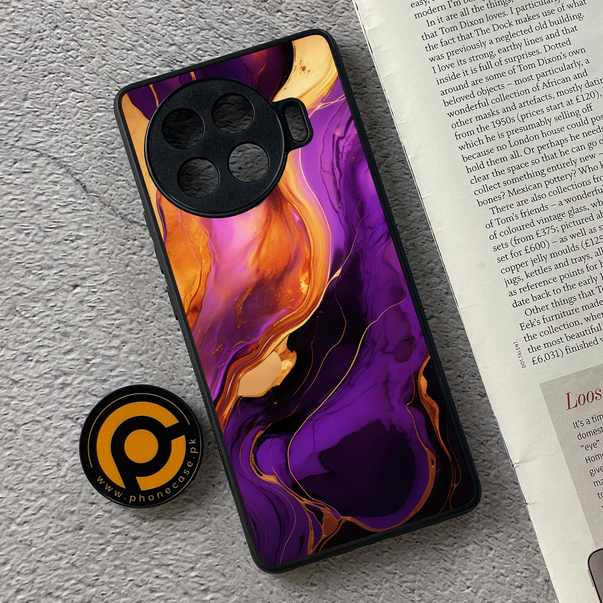 Tecno Spark 20 pro plus - Liquid Marble 2.0 Series - Premium Printed Glass soft Bumper shock Proof Case