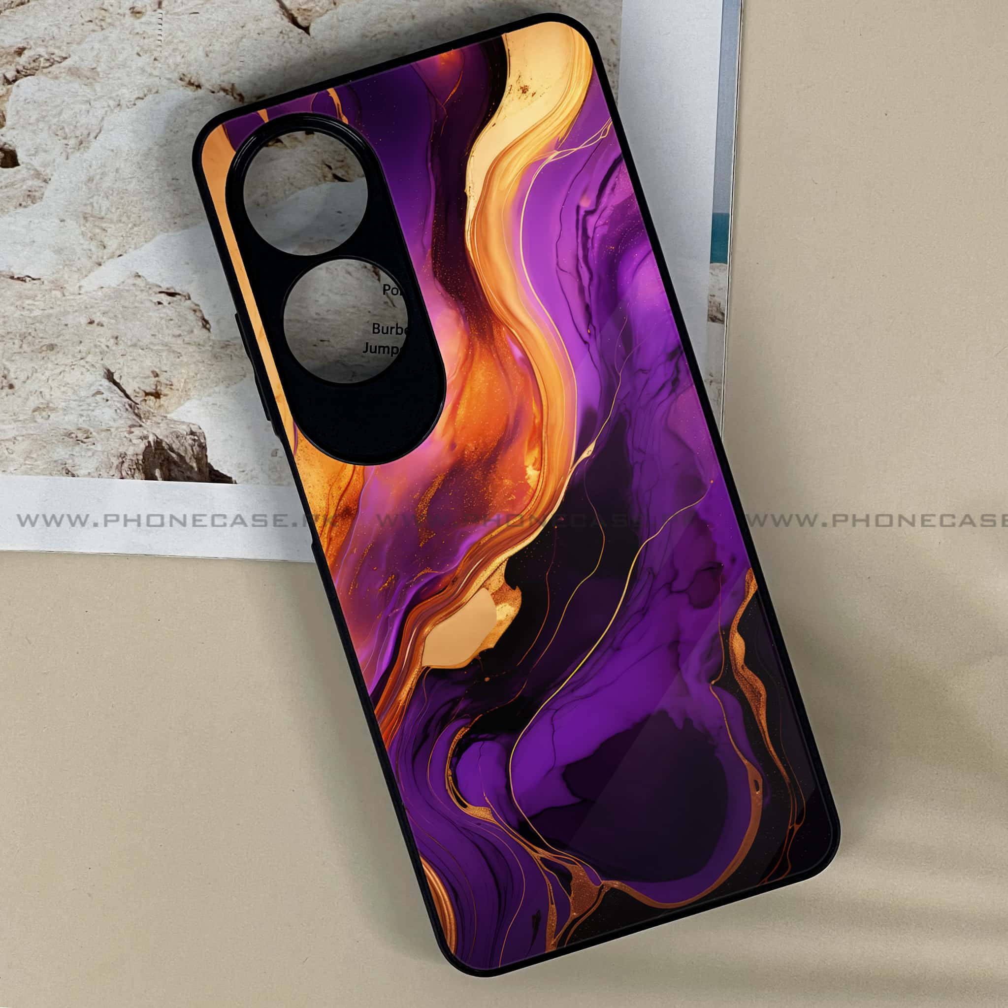 Oppo A60 - Liquid Marble 2.0 Series - Premium Printed Metal soft Bumper shock Proof Case