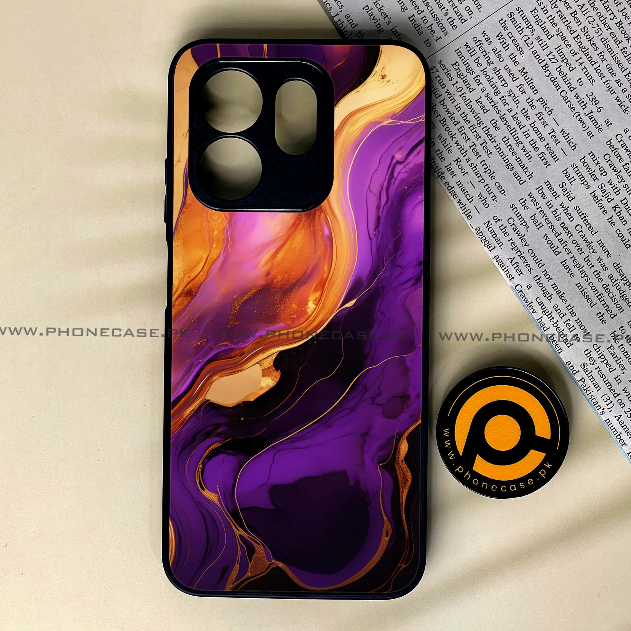 Infinix Hot 50i - Liquid Marble 2.0 Series - Premium Metal Printed soft Bumper shock Proof Case