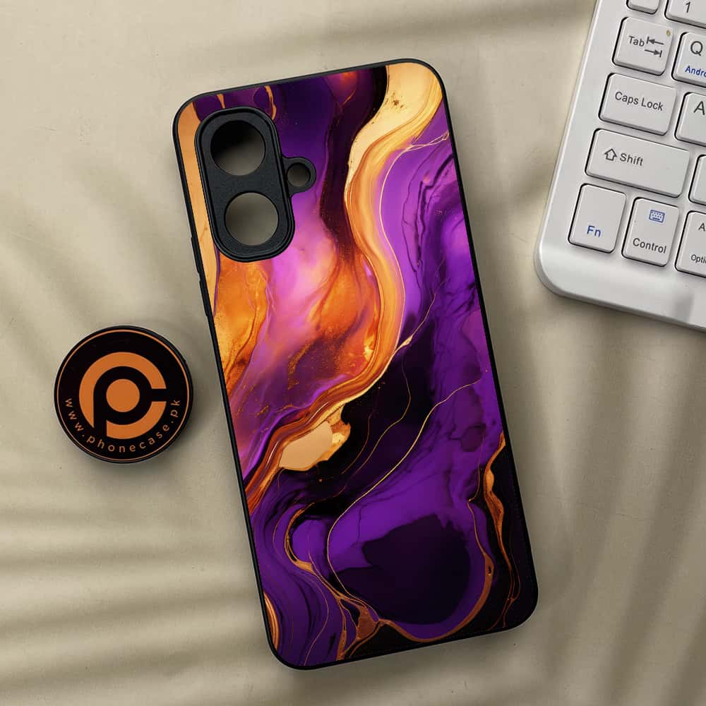 Tecno Spark Go 2 - Liquid Marble 2.0 Series - Premium Metal Printed soft Bumper Shock Proof Case