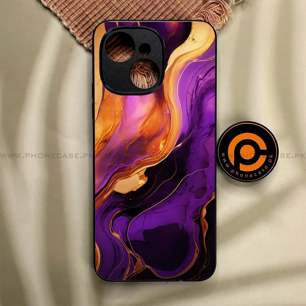 Tecno Spark 40C - Liquid Marble 2.0 Series - Premium Metal Printed soft Bumper shock Proof Case