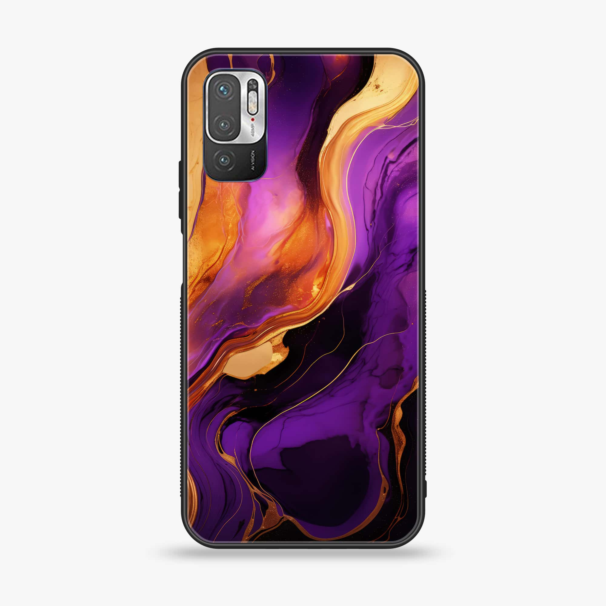 Xiaomi Redmi Note 10 5G - Liquid Marble 2.0 Series - Premium Printed Glass soft Bumper shock Proof Case