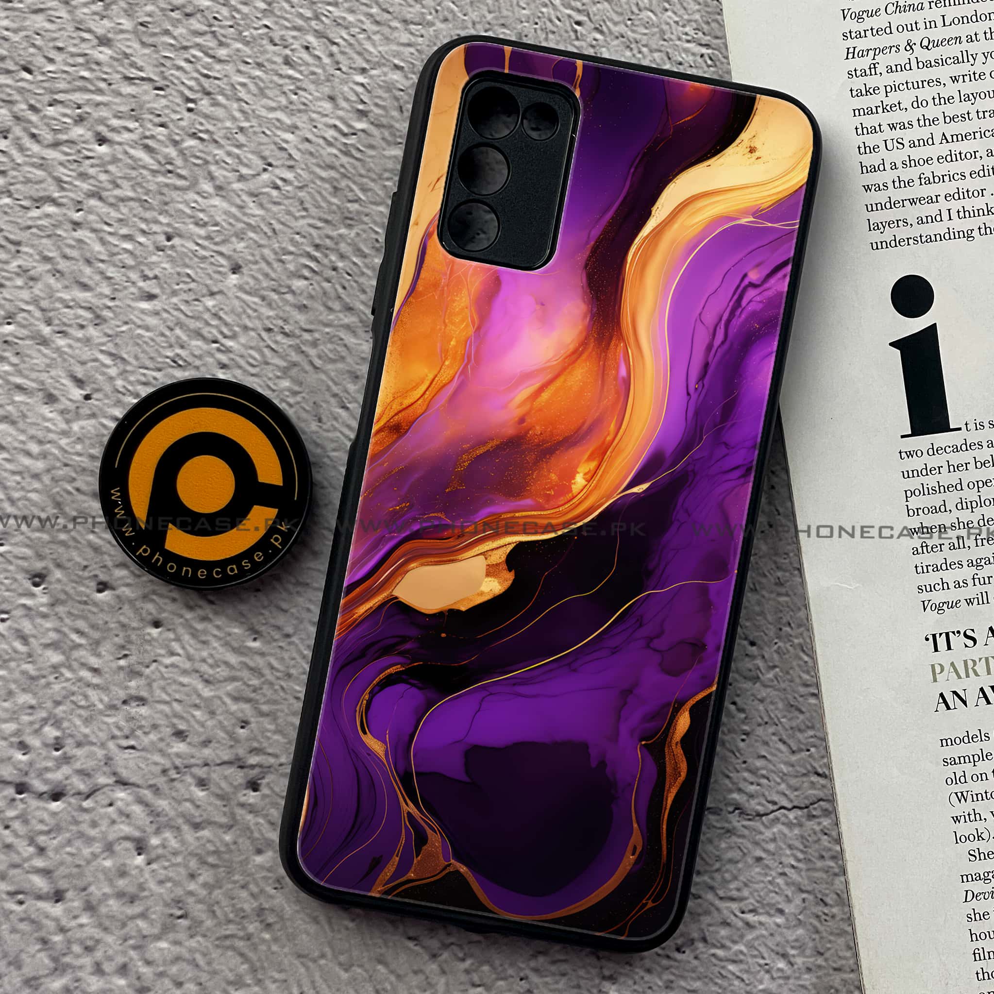 Samsung Galaxy A02s - Liquid Marble 2.0 Series  - Premium Printed Metal soft Bumper shock Proof Case