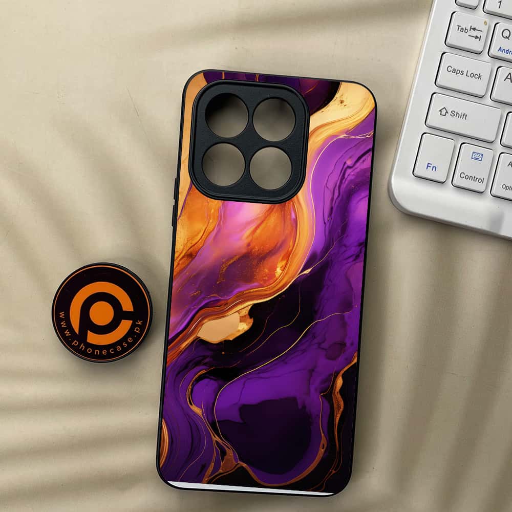 Honor X5b Plus - Liquid Marble 2.0 Series - Premium Metal  Printed soft Bumper shock Proof Case