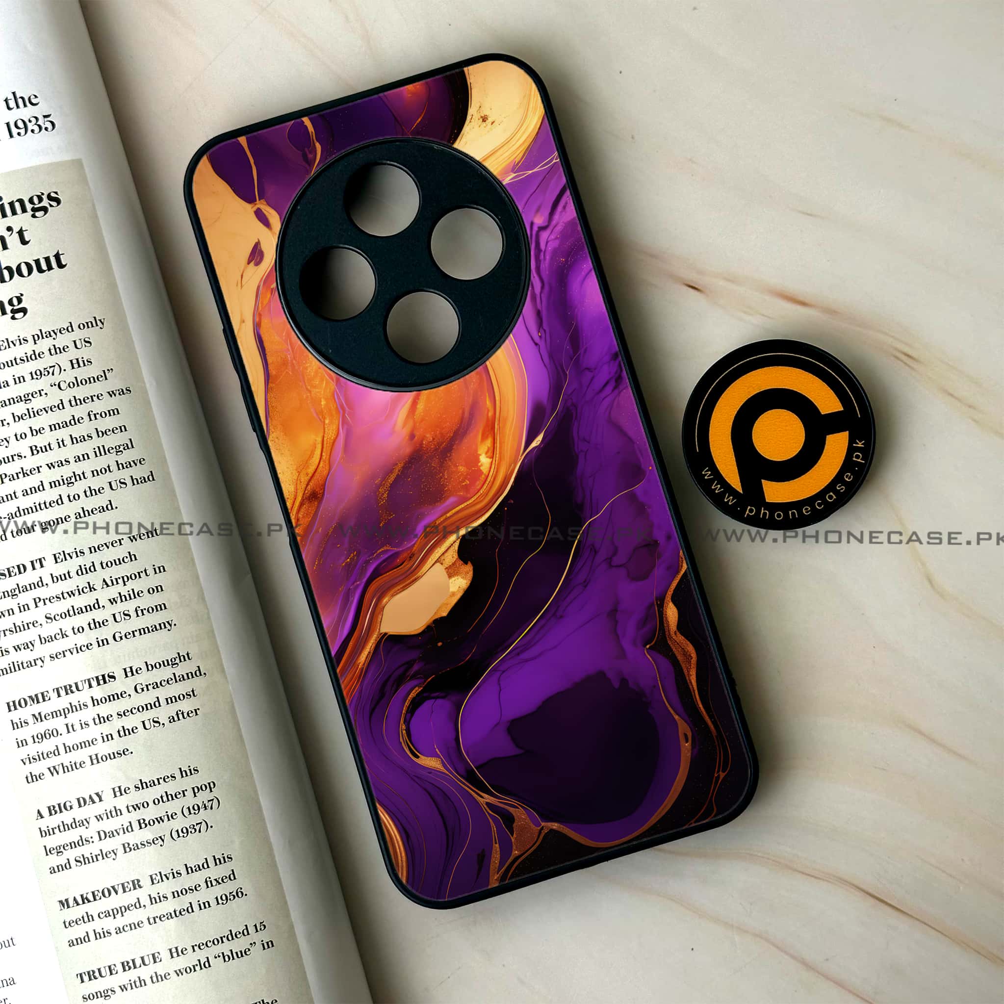 Oppo F27 Pro - Liquid Marble 2.0 Series - Premium Metal Printed soft Bumper Shock Proof Case