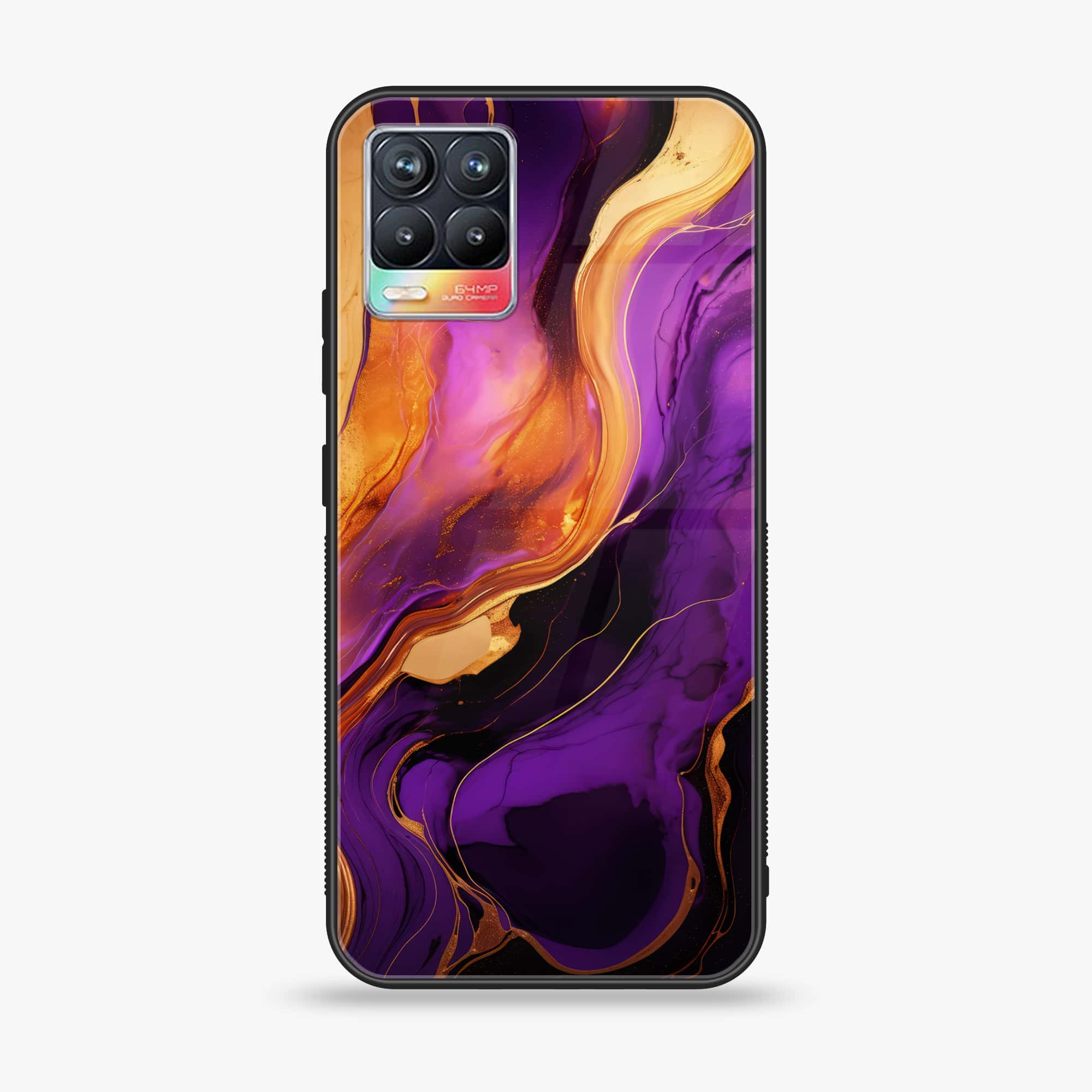 Realme 8 Pro - Liquid Marble 2.0 Series - Premium Printed Glass soft Bumper shock Proof Case