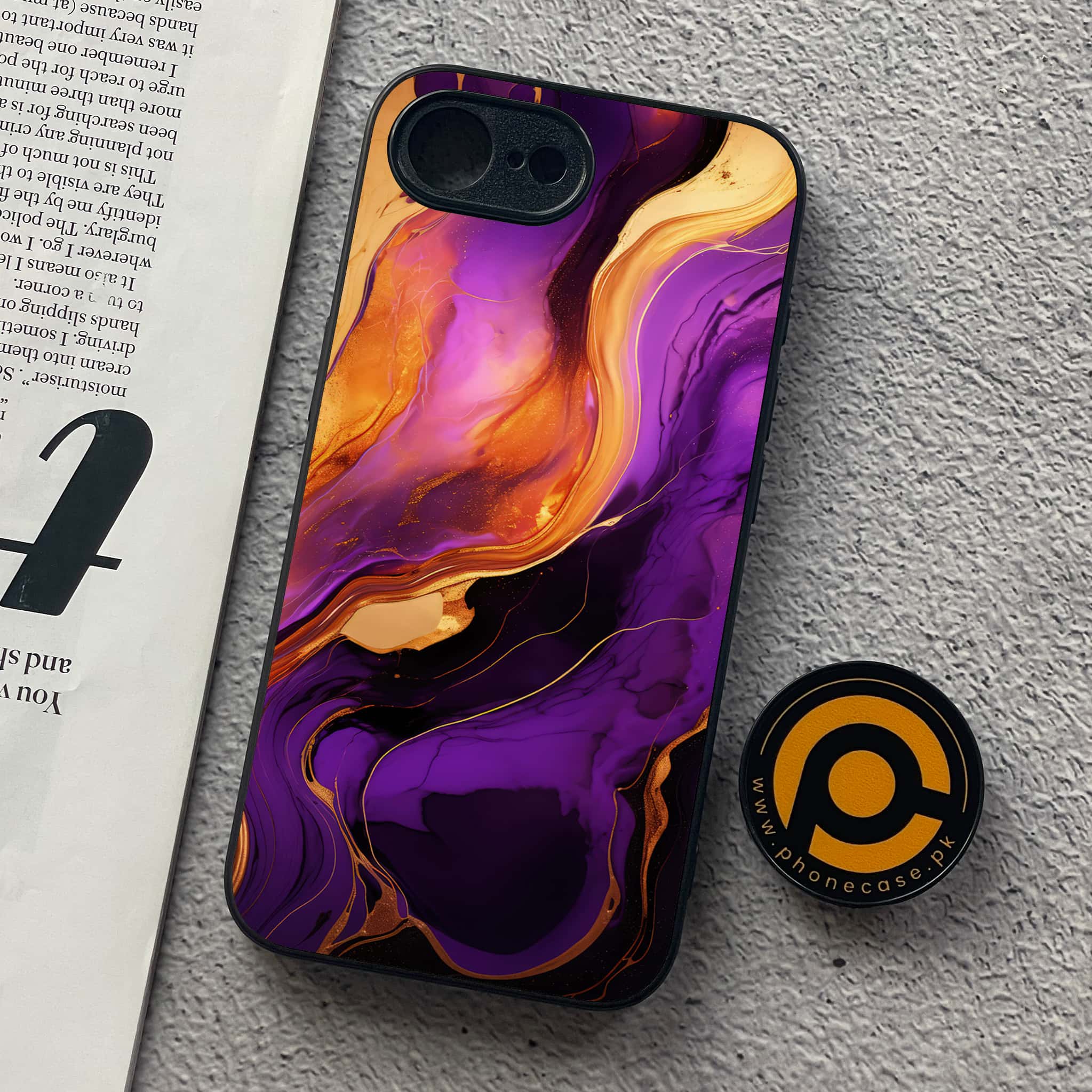 iPhone 16e - Liquid Marble 2.0 Series - Premium Metal  Printed soft Bumper shock Proof Case