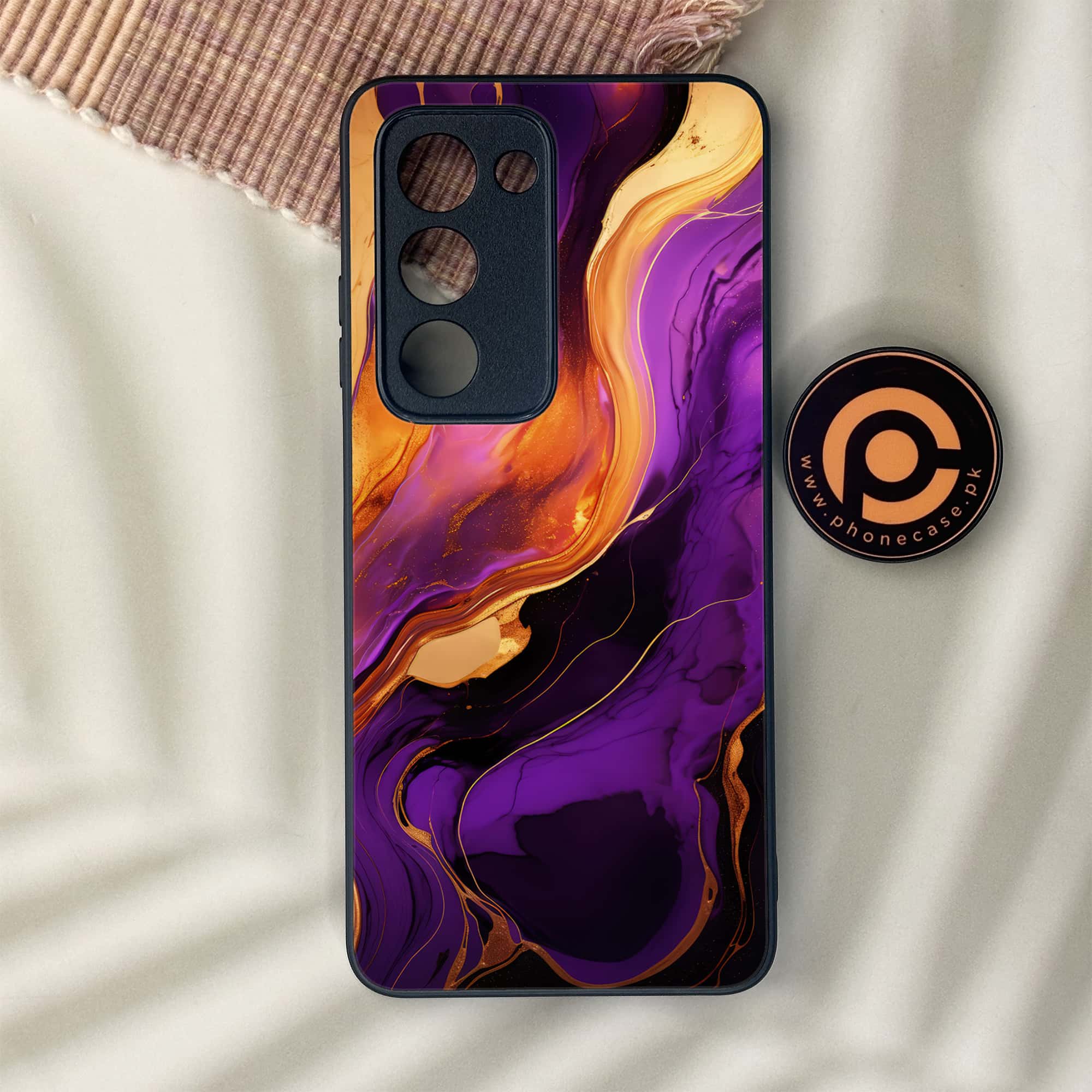 Oppo A5 2025 - Liquid Marble 2.0 Series - Premium Metal Printed soft Bumper shock Proof Case