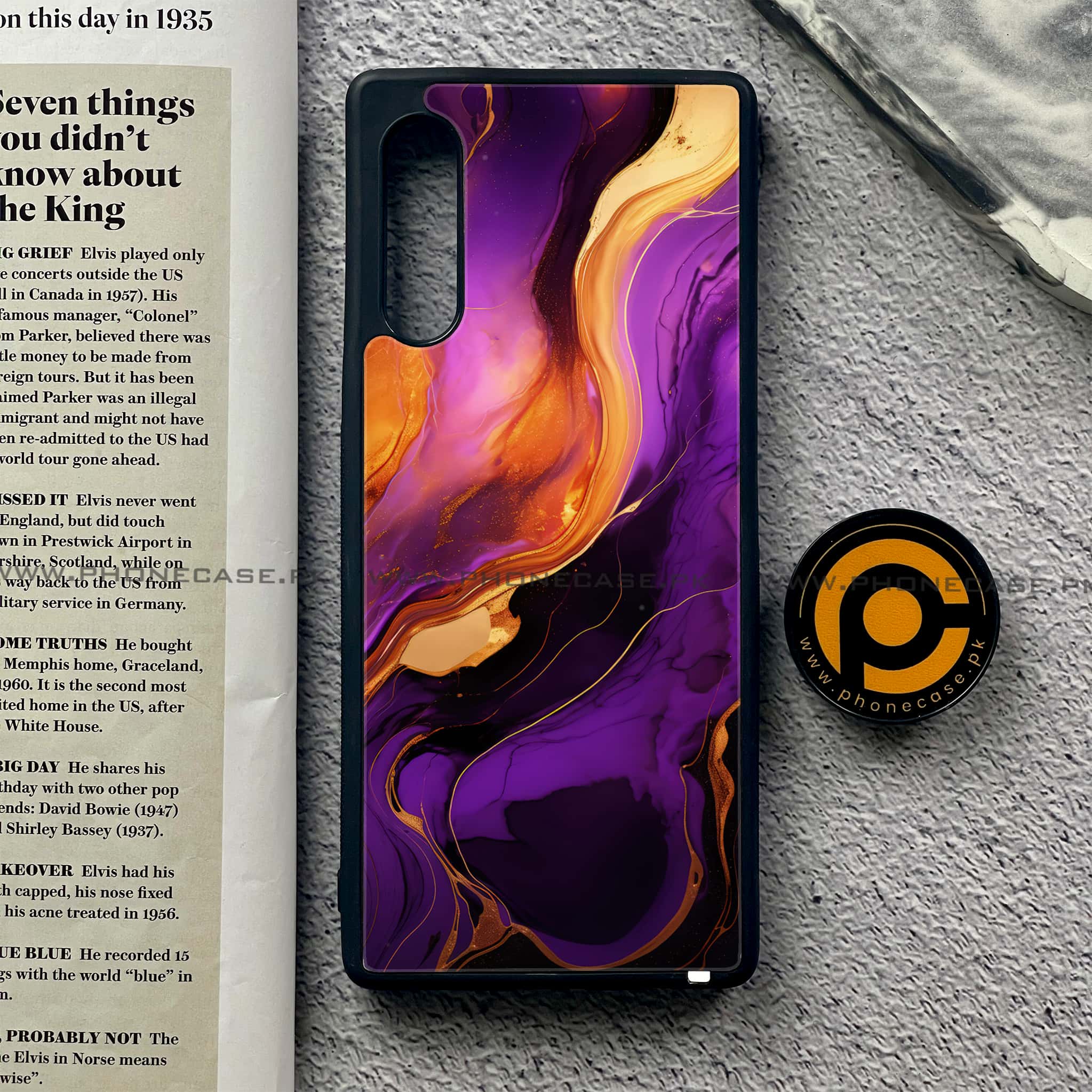 LG Velvet - Liquid Marble 2.0 Series - Premium Printed Glass soft Bumper shock Proof Case