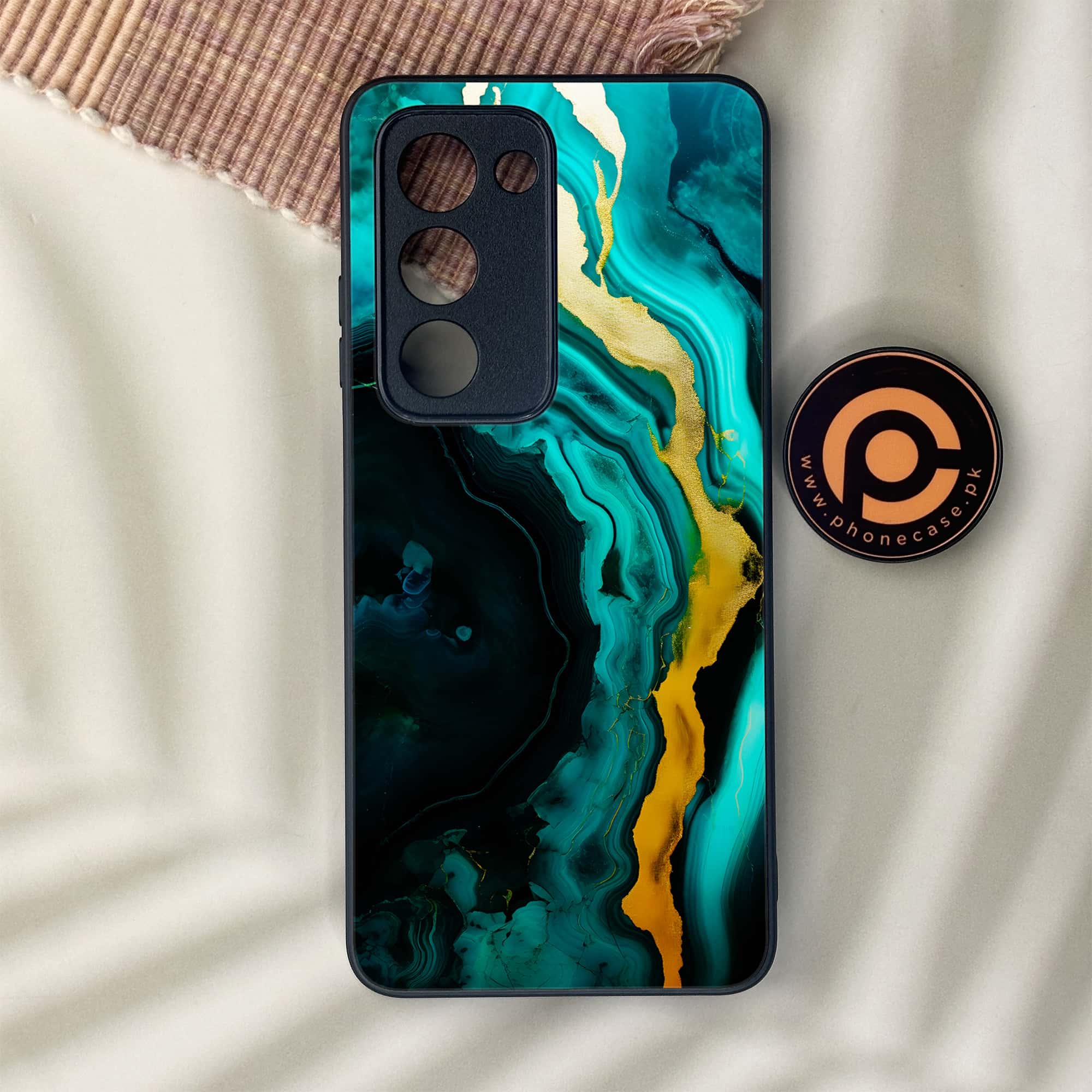 Oppo A5 2025 - Liquid Marble 2.0 Series - Premium Metal Printed soft Bumper shock Proof Case