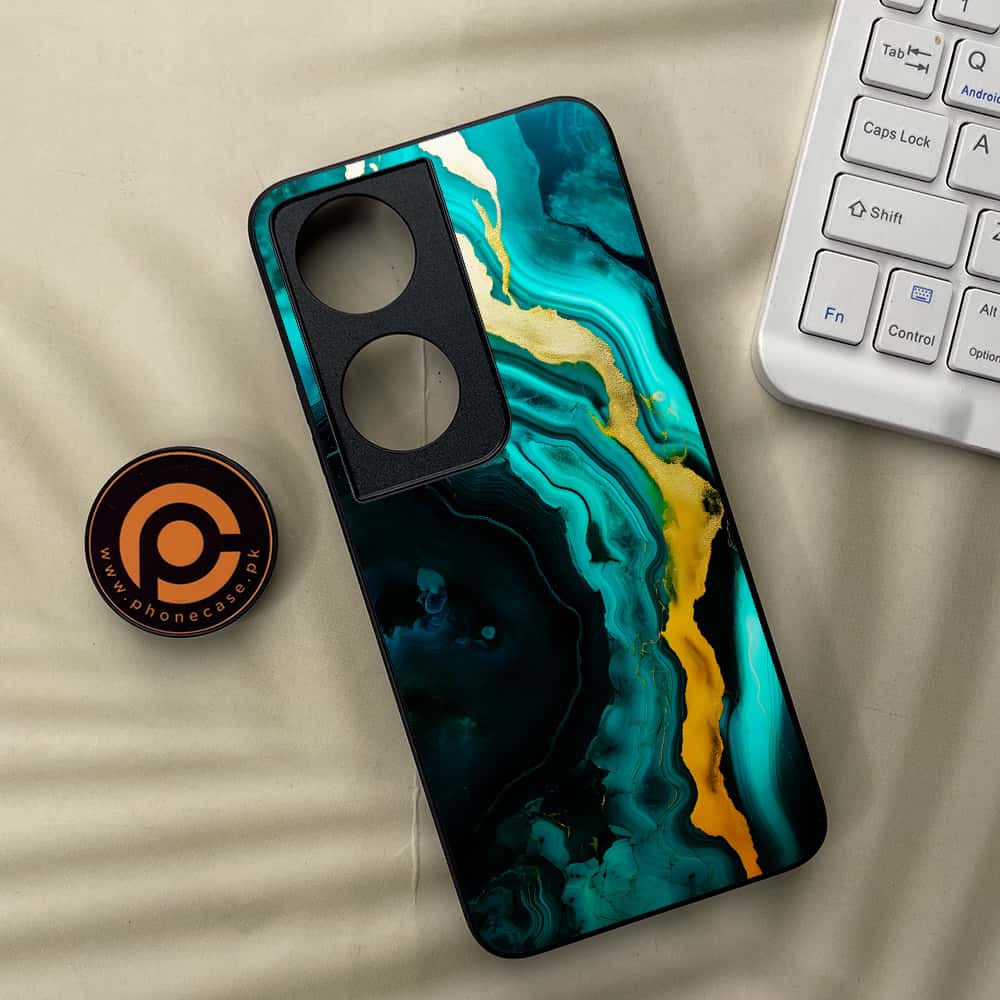 Honor X7b - Liquid Marble 2.0 Series - Premium Metal  Printed soft Bumper shock Proof Case