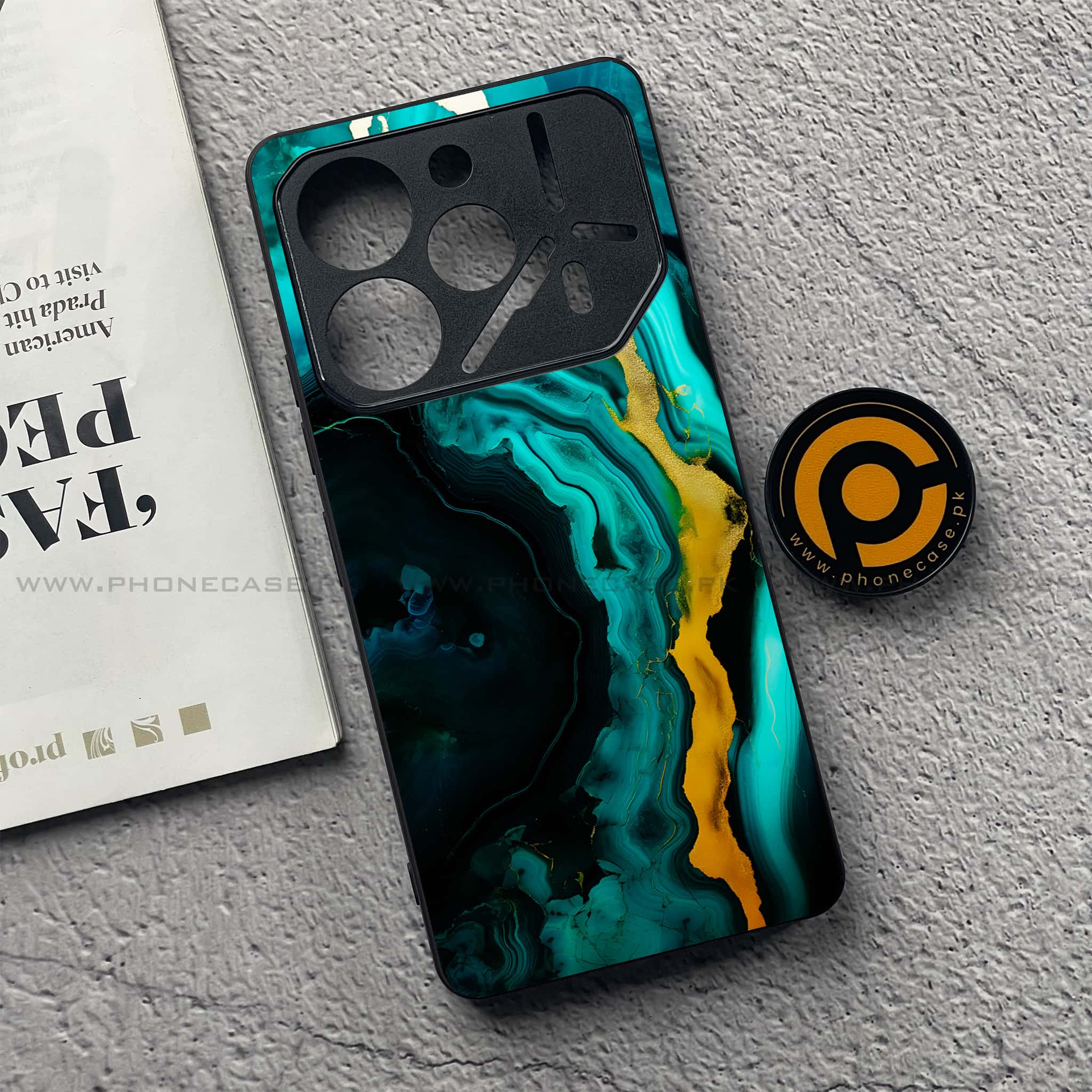 Tecno Pova 6 Pro - Liquid Marble 2.0 Series - Premium Printed Glass soft Bumper shock Proof Case