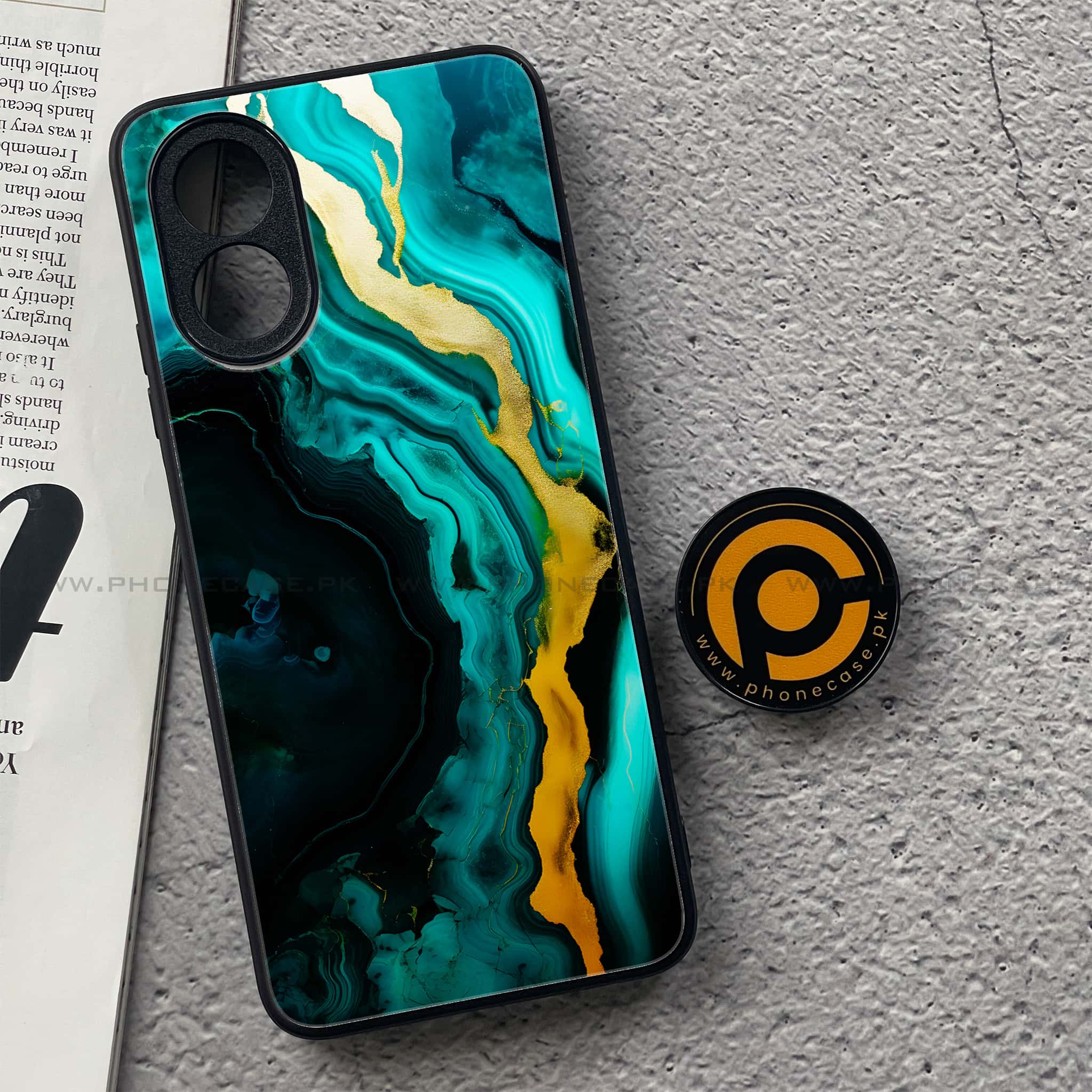 Oppo A38 4G - Liquid Marble 2.0 Series - Premium Printed Metal soft Bumper shock Proof Case