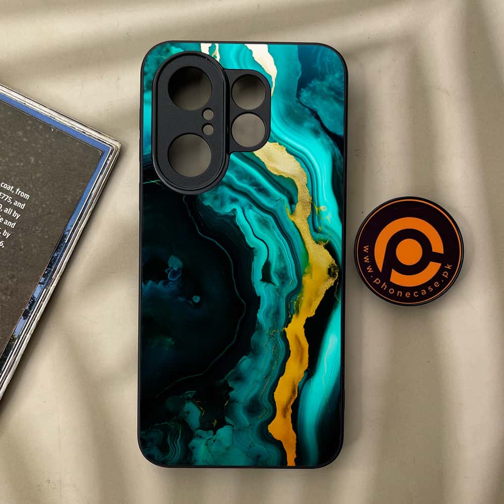 Vivo X200 FE - Liquid Marble 2.0 Series - Premium Metal Printed soft Bumper Shock Proof Case