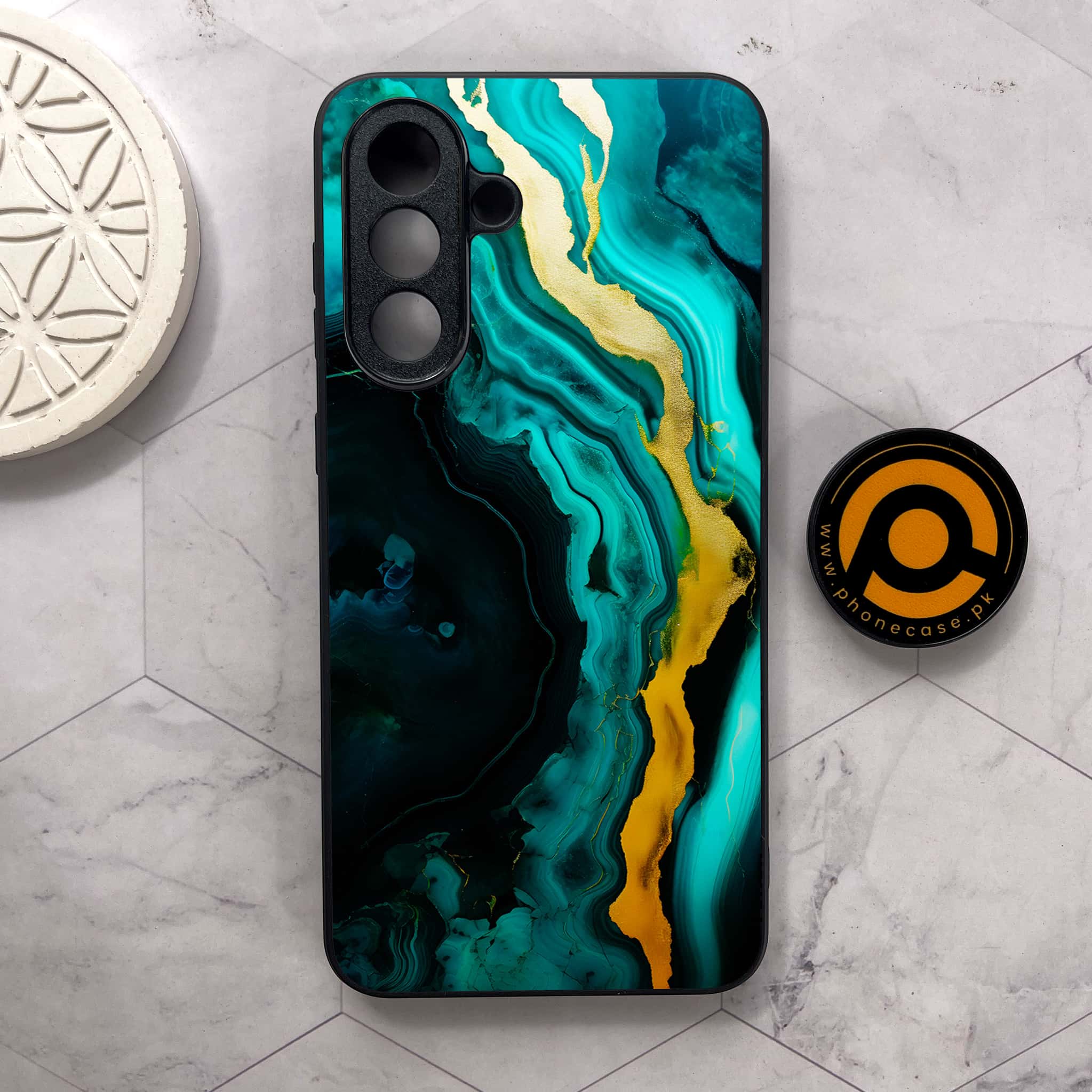 Samsung Galaxy A36 5G - Liquid Marble 2.0 Series - Premium Metal Printed soft Bumper shock Proof Case