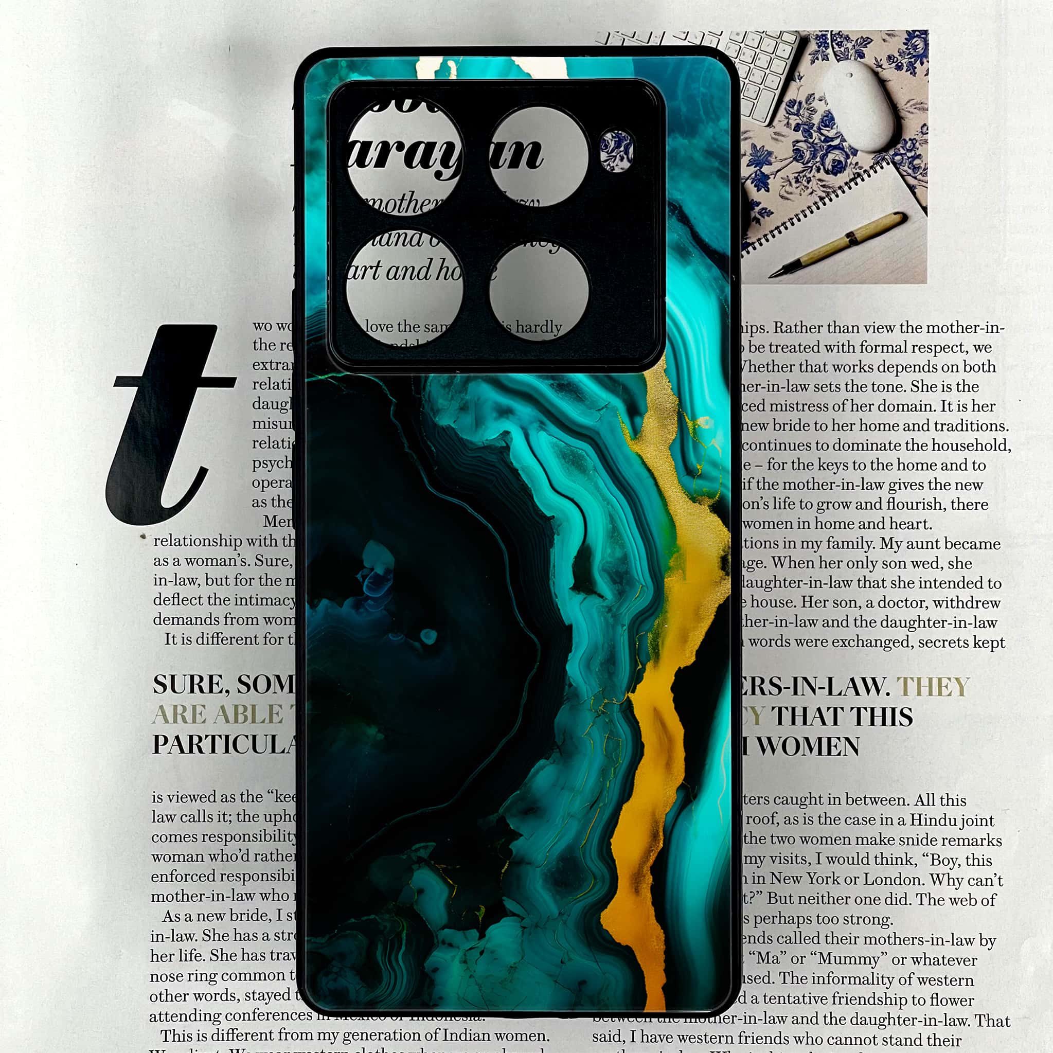 Infinix Note 40 Pro Plus - Liquid Marble 2.0 Series - Premium Metal Printed soft Bumper shock Proof Case