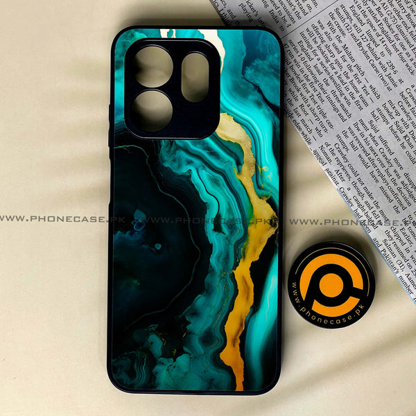 Infinix Smart 9 / hot 50i - Liquid Marble 2.0 Design 6 - Premium Metal Printed soft Bumper shock Proof Case CS-28243