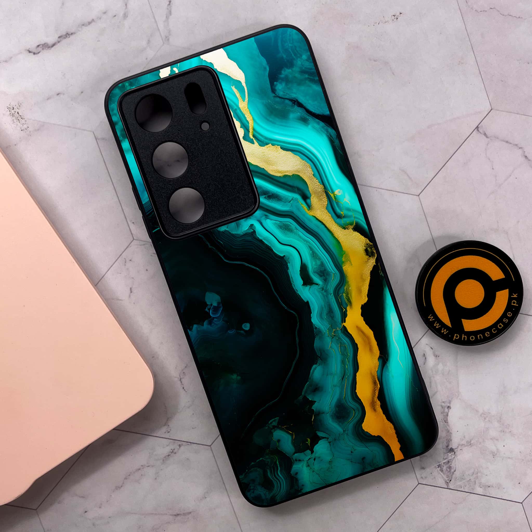 Realme C75x 4G - Liquid Marble 2.0 Series - Premium Metal Printed soft Bumper shock Proof Case