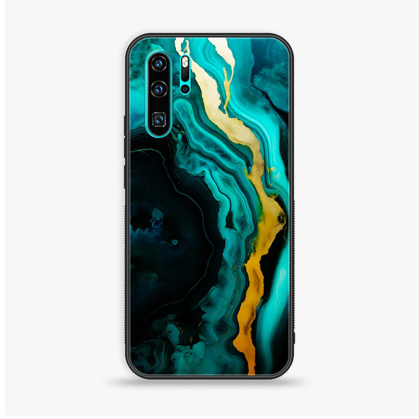 Huawei P30 Pro - Liquid Marble 2.0 Design 6 - Premium Printed Glass soft Bumper shock Proof Case CS-40980