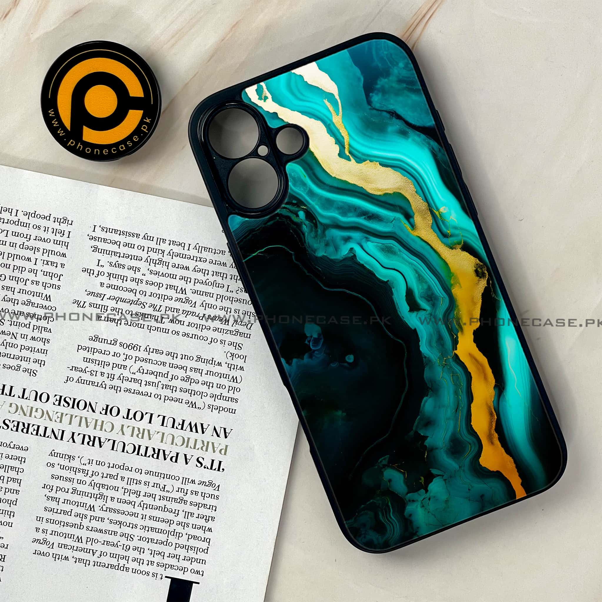 iPhone 16 - Liquid Marble 2.0 Series - Premium Printed Glass soft Bumper shock Proof Case