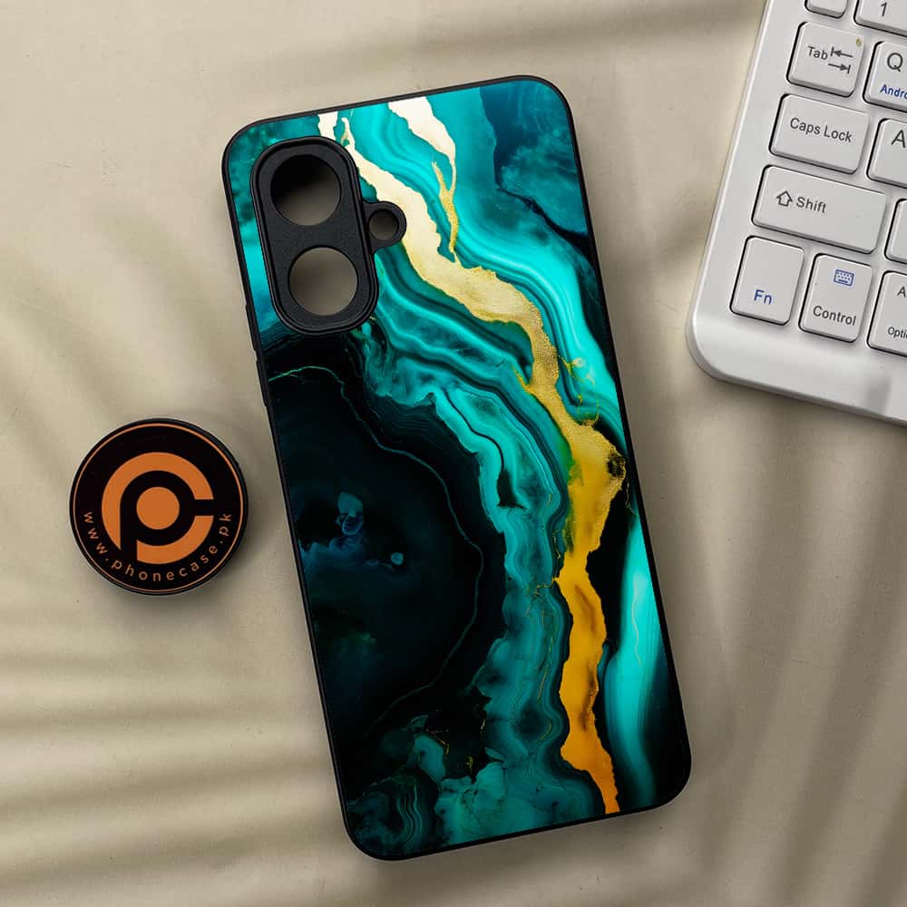 Tecno Spark Go 2 - Liquid Marble 2.0 Series - Premium Metal Printed soft Bumper Shock Proof Case