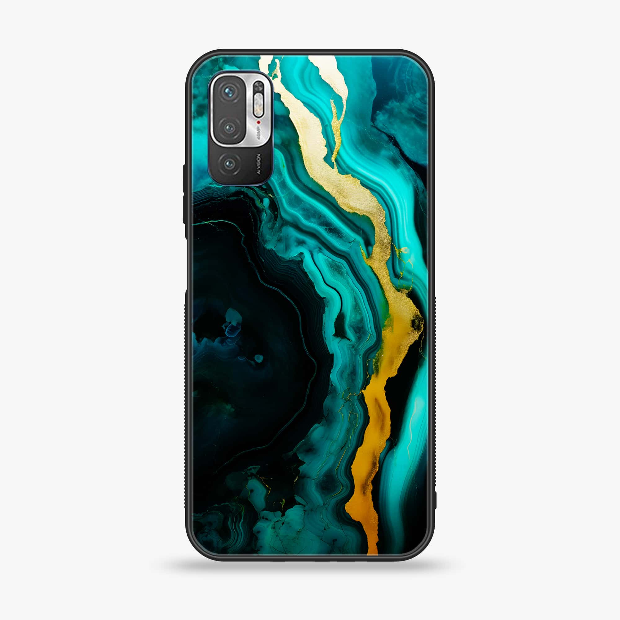 Xiaomi Redmi Note 10 5G - Liquid Marble 2.0 Series - Premium Printed Glass soft Bumper shock Proof Case