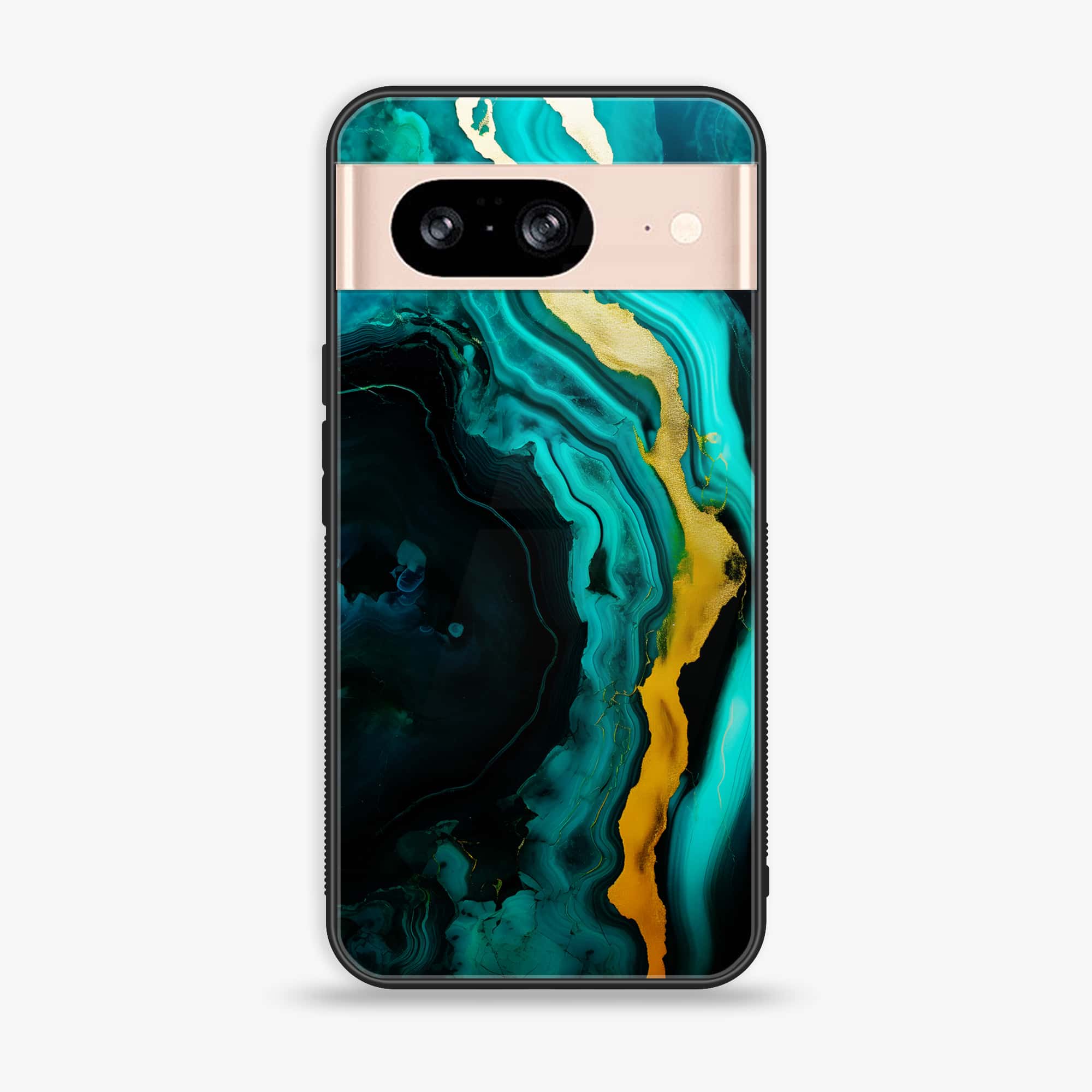 Google Pixel 8 - Liquid Marble 2.0 Series - Premium Metal Printed soft Bumper Shock Proof Case