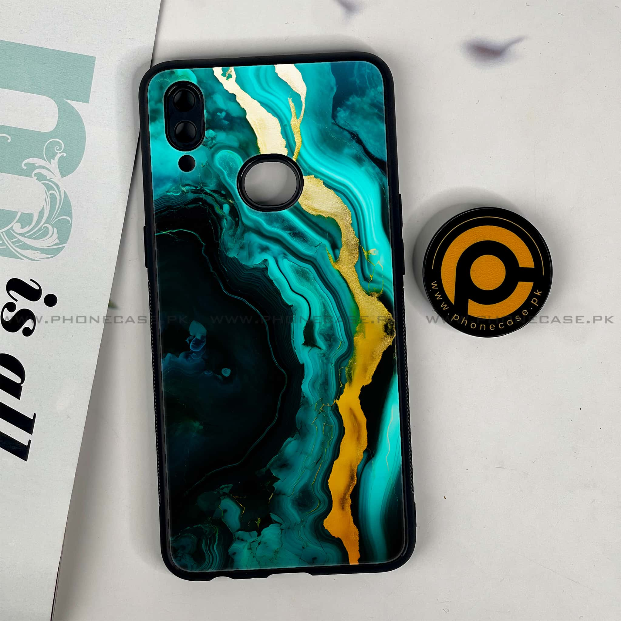 Galaxy A10s - Liquid Marble 2.0 Series - Premium Printed Glass soft Bumper shock Proof Case