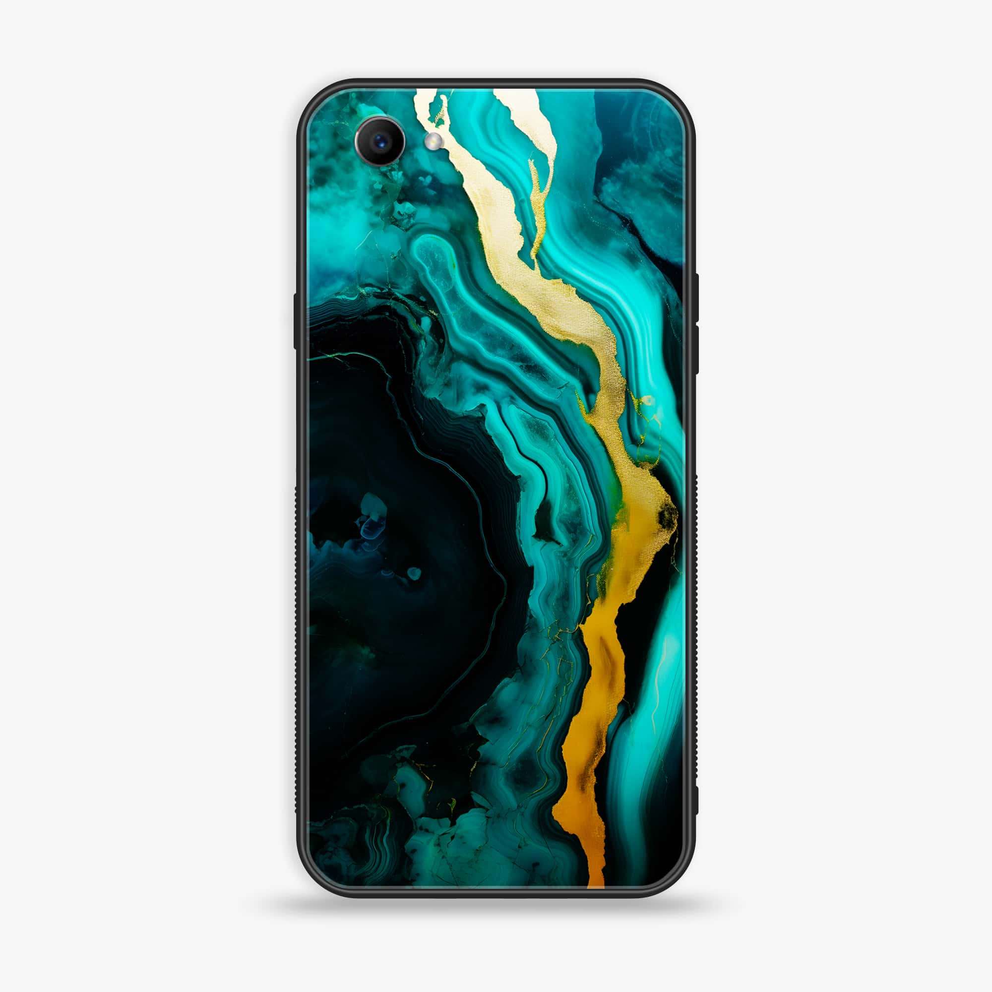 Oppo F7 Youth - Liquid Marble 2.0 Series - Premium Printed Glass soft Bumper shock Proof Case