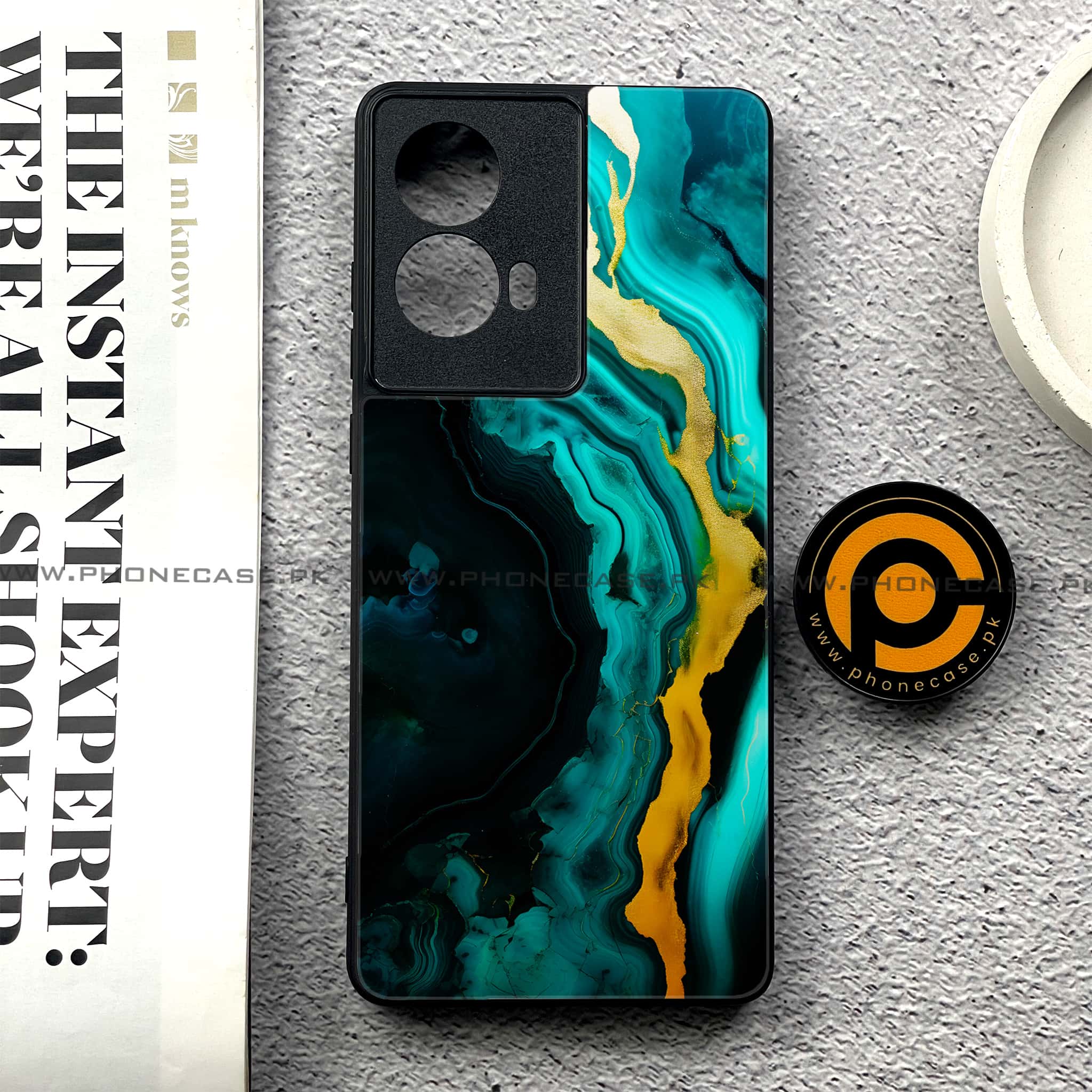 Moto G85 - Liquid Marble 2.0 Series - Premium Printed Glass soft Bumper shock Proof Case