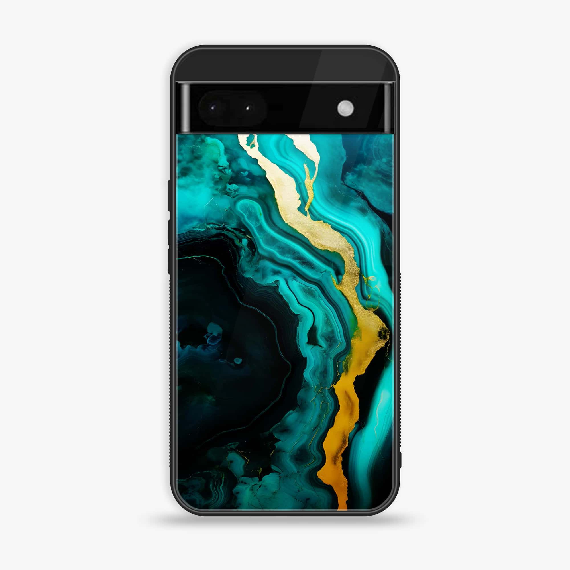 Google Pixel 6A - Liquid Marble 2.0 Series - Premium Metal Printed soft Bumper Shock Proof Case