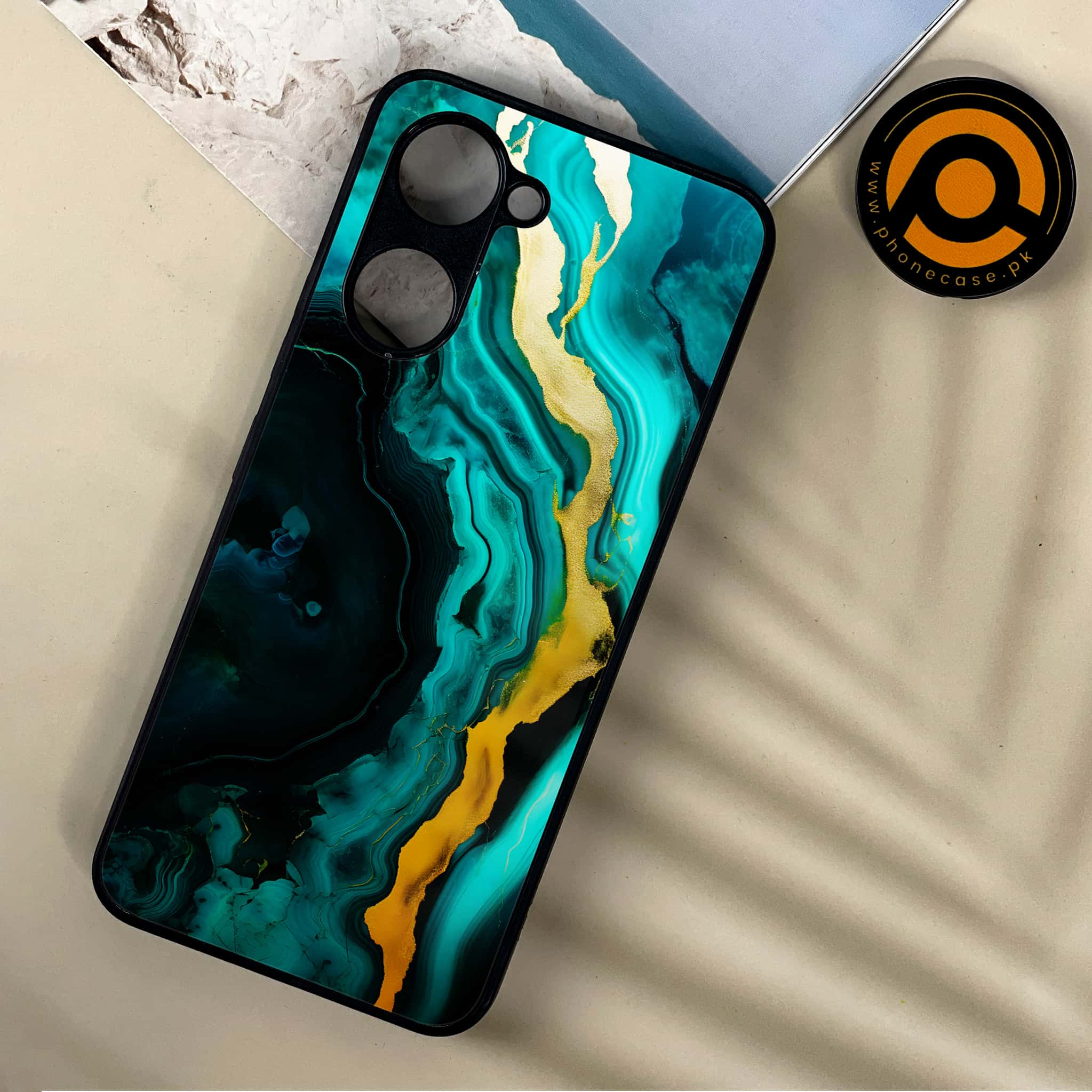 Vivo Y03 - Liquid Marble 2.0 Series - Premium Printed Metal soft Bumper shock Proof Case