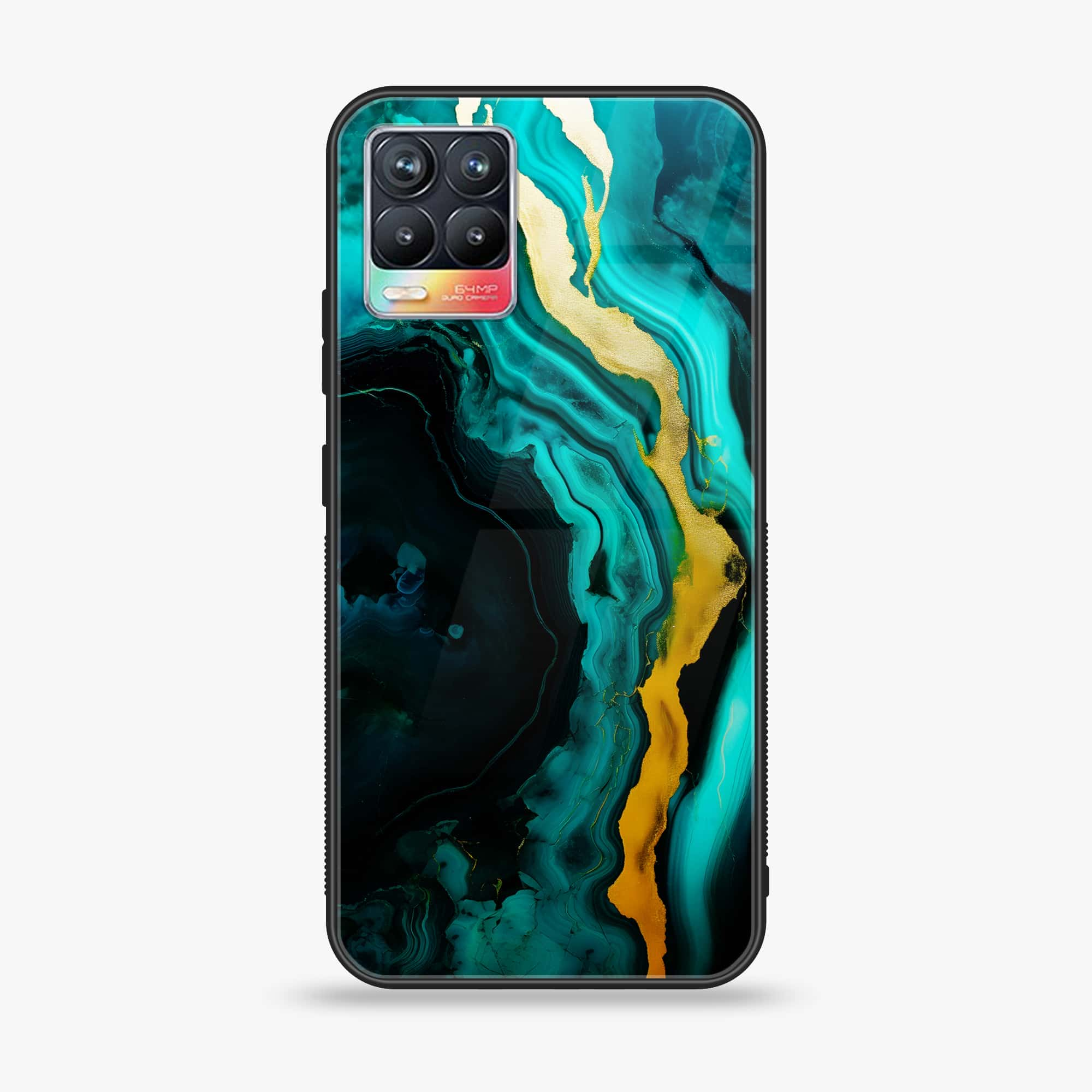 Realme 8 Pro - Liquid Marble 2.0 Series - Premium Printed Glass soft Bumper shock Proof Case