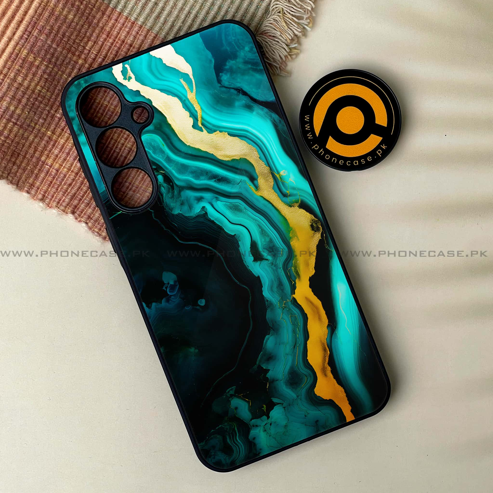 Samsung Galaxy A16 - Liquid Marble 2.0 Series - Premium Printed Glass soft Bumper shock Proof Case