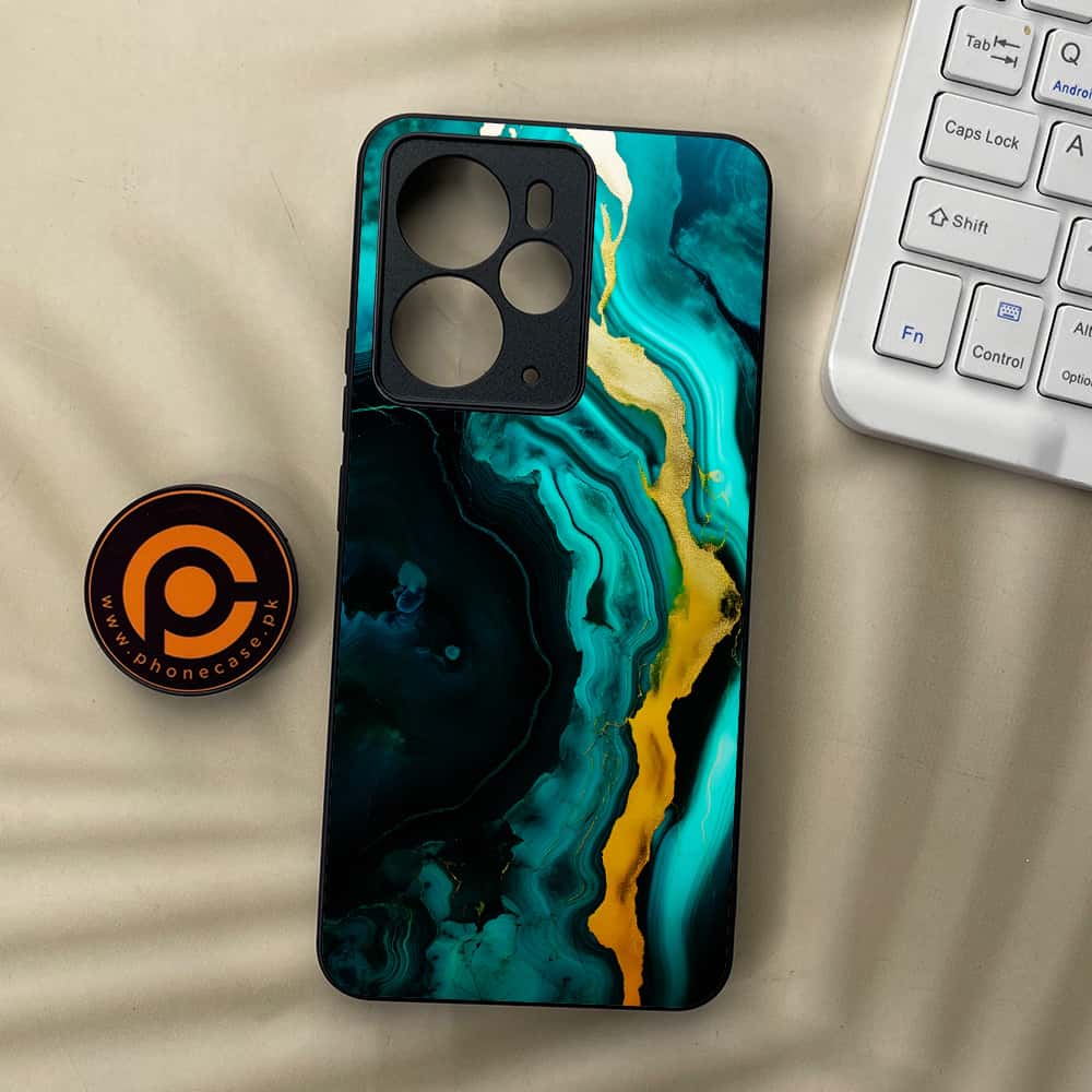 Realme 14 5G - Liquid Marble 2.0 Series - Premium Metal Printed soft Bumper Shock Proof Case