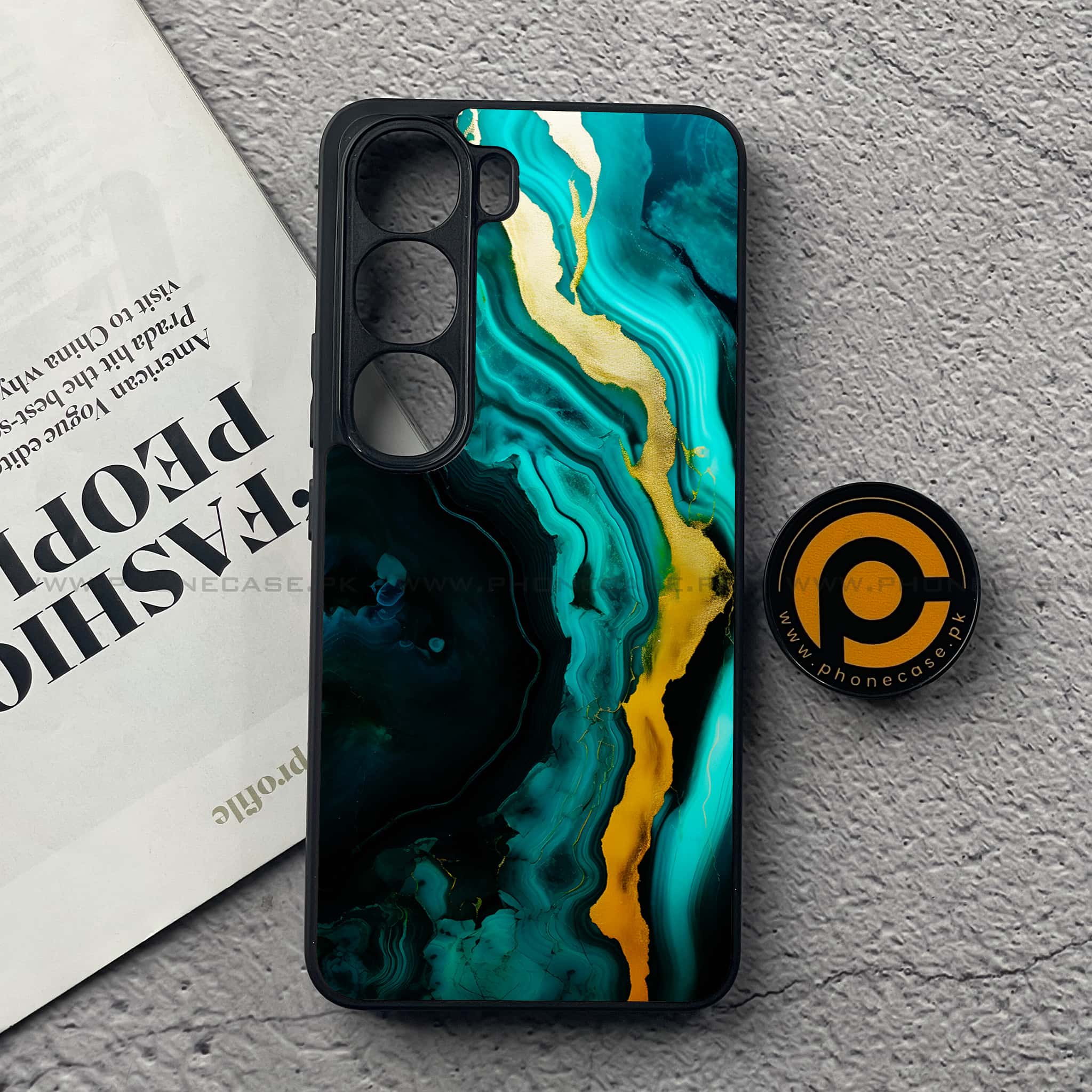 Vivo V40 Lite (IDN) - Liquid Marble 2.0 Series - Premium Metal Printed soft Bumper Shock Proof Case