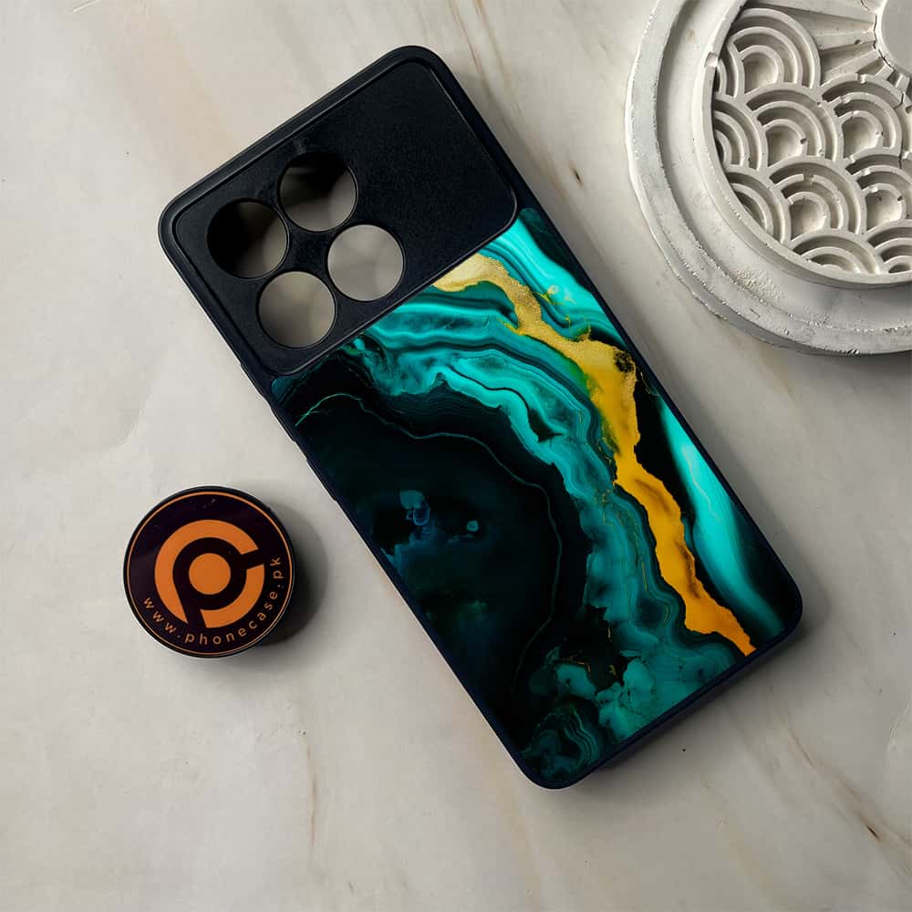 Xiaomi Poco F6 Pro - Liquid Marble 2.0 Series - Premium Metal Printed soft Bumper shock Proof Case