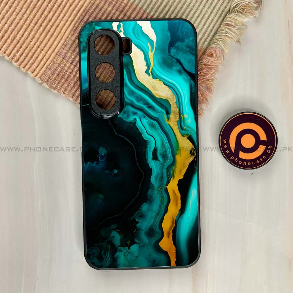 Infinix Hot 60i - Liquid Marble 2.0 Series - Premium Metal Printed soft Bumper shock Proof Case
