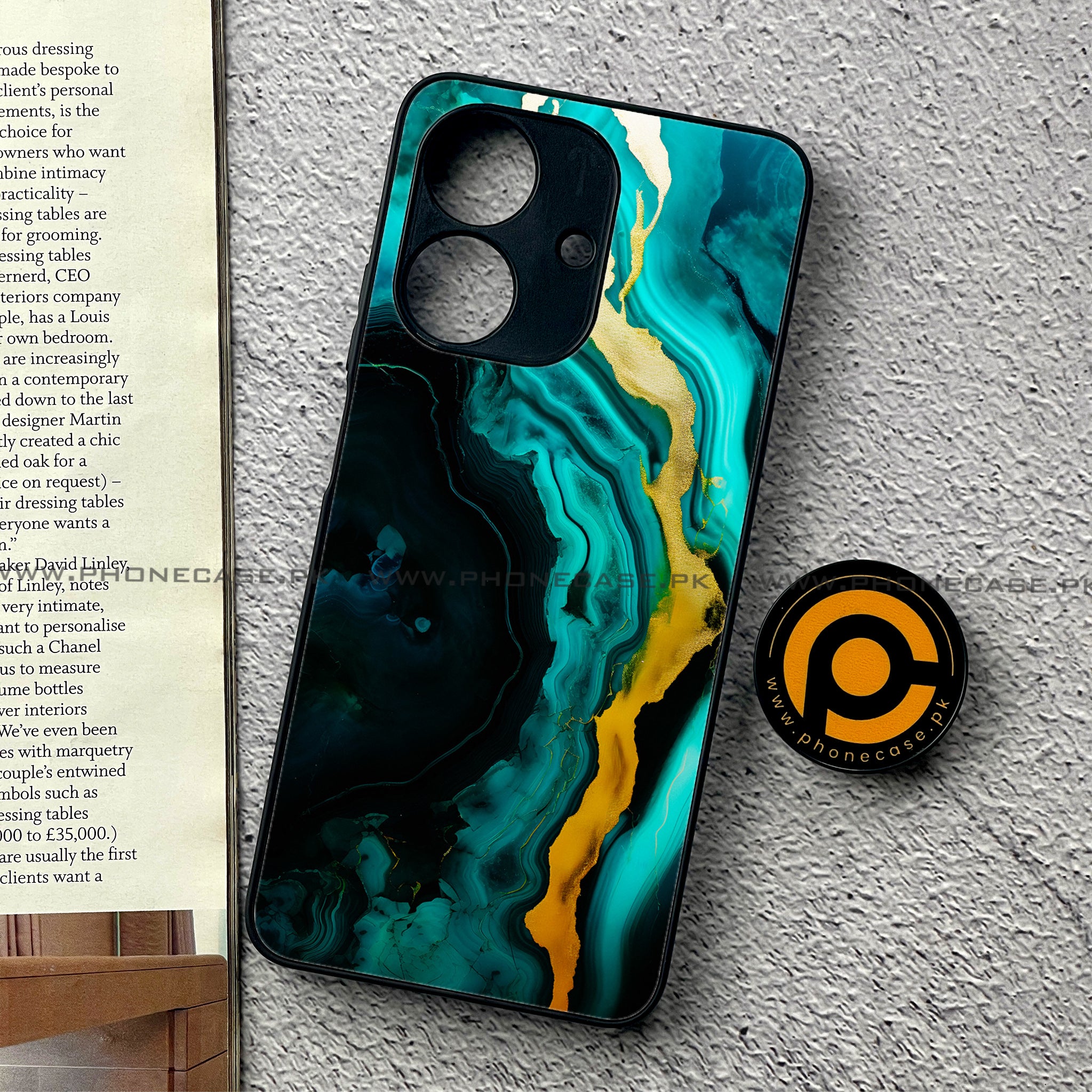 Realme Note 60 - Liquid Marble 2.0 Series - Premium Printed Glass soft Bumper shock Proof Case