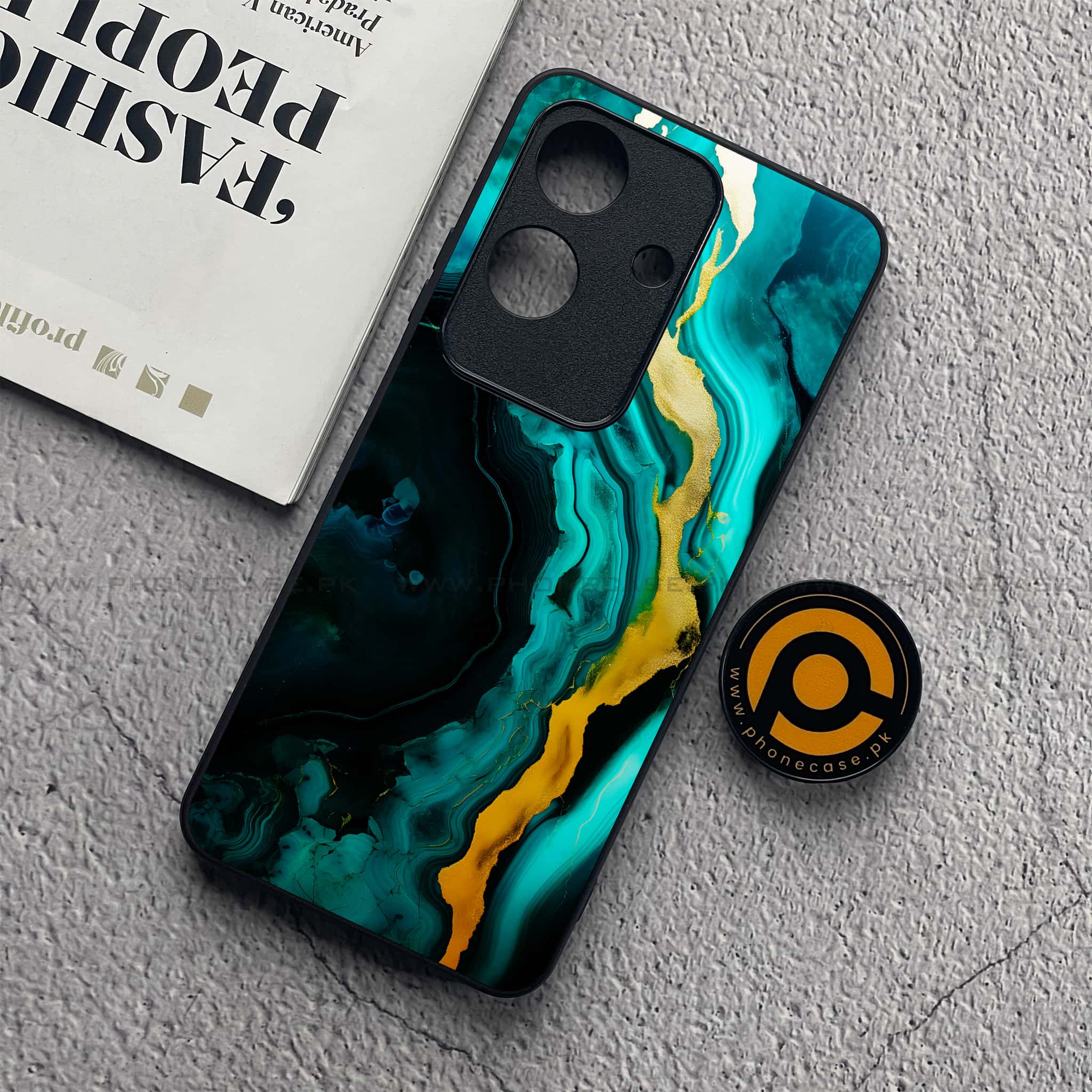 Realme Note 60x - Liquid Marble 2.0 Series - Premium Metal  Printed soft Bumper shock Proof Case