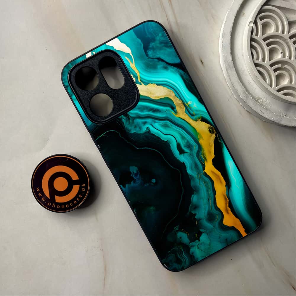 Oppo Reno 14F - Liquid Marble 2.0 Series - Premium Metal Printed Soft Bumper Shockproof Case