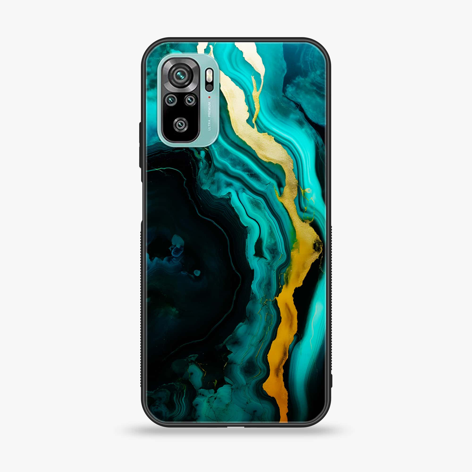 Xiaomi Redmi Note 10 - Liquid Marble 2.0 Series - Premium Printed Glass soft Bumper shock Proof Case